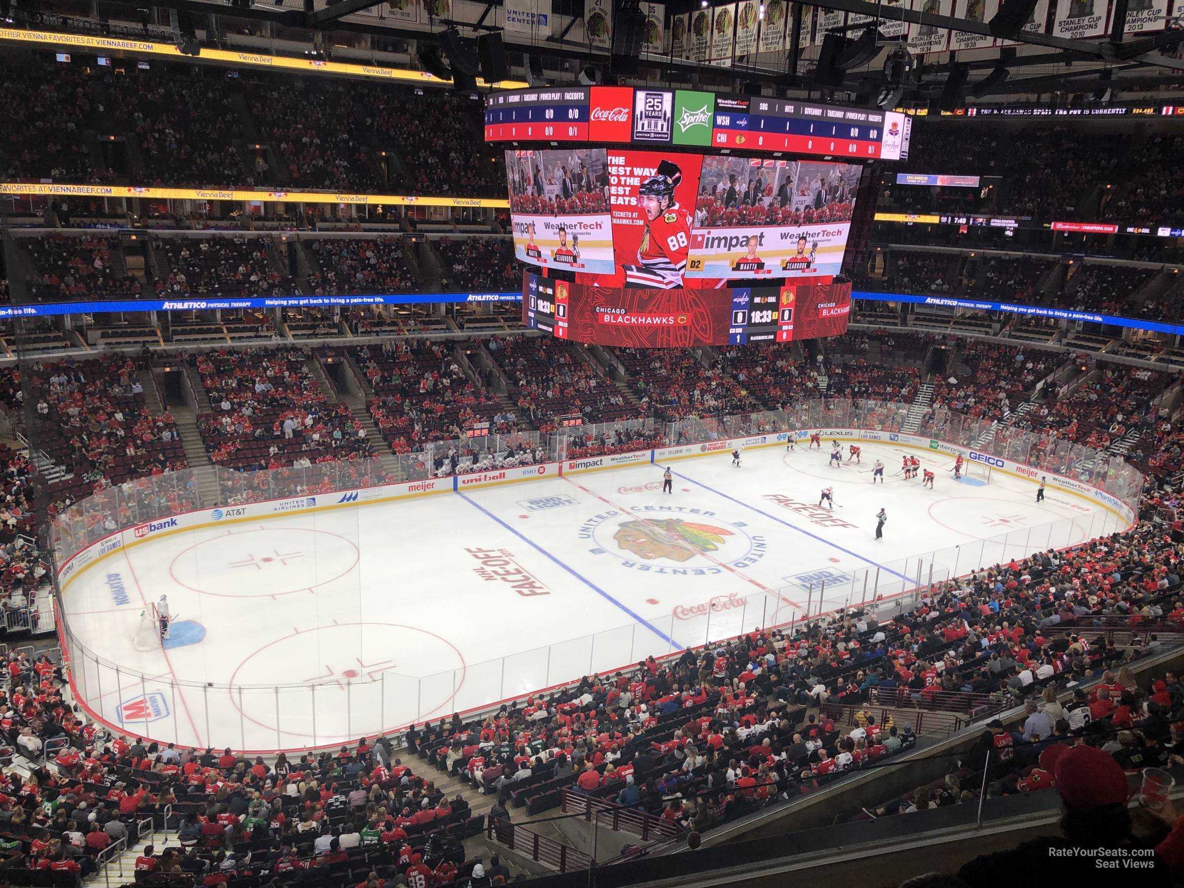 section 320, row 3 seat view  for hockey - united center