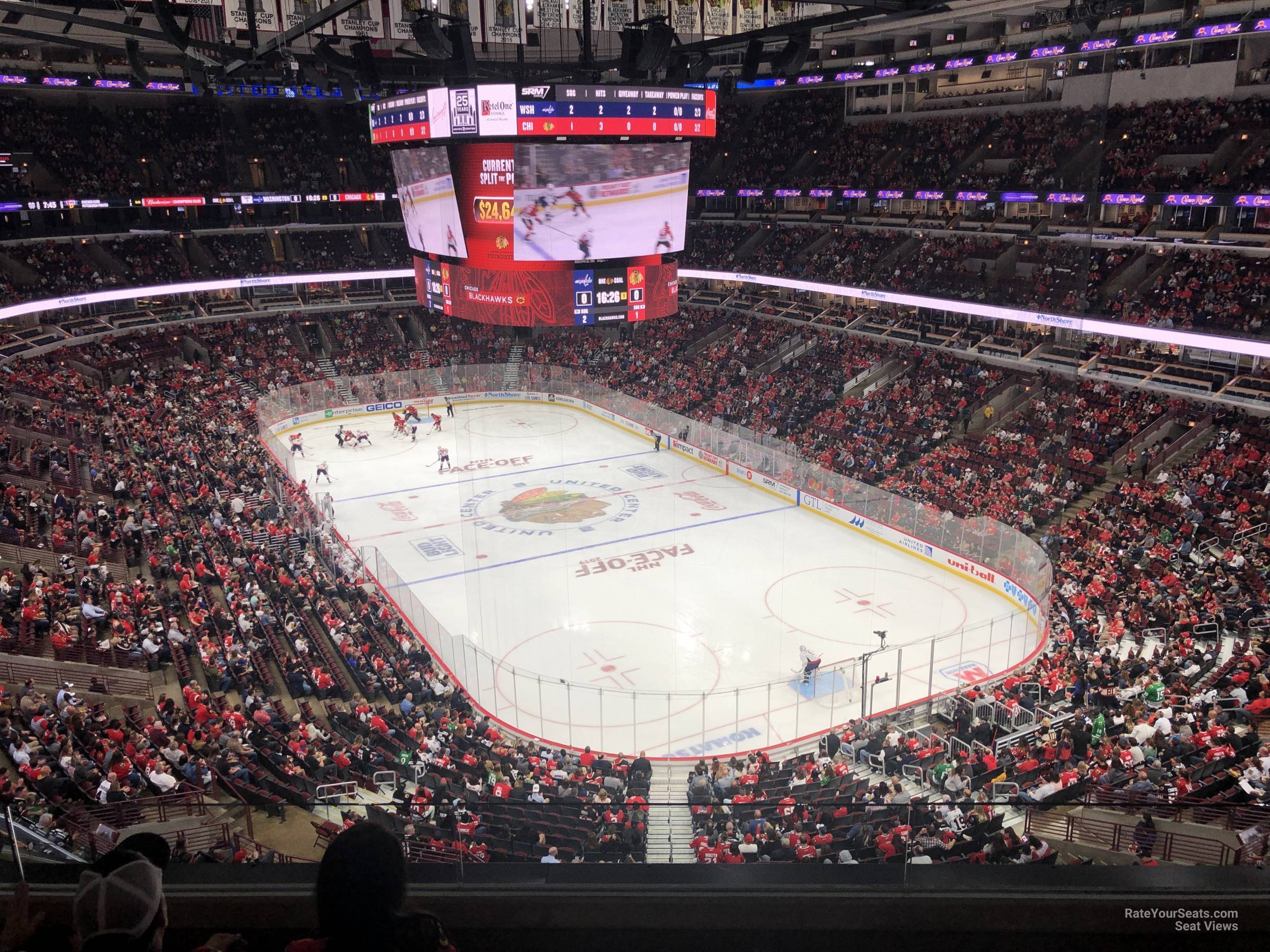 section 328, row 3 seat view  for hockey - united center