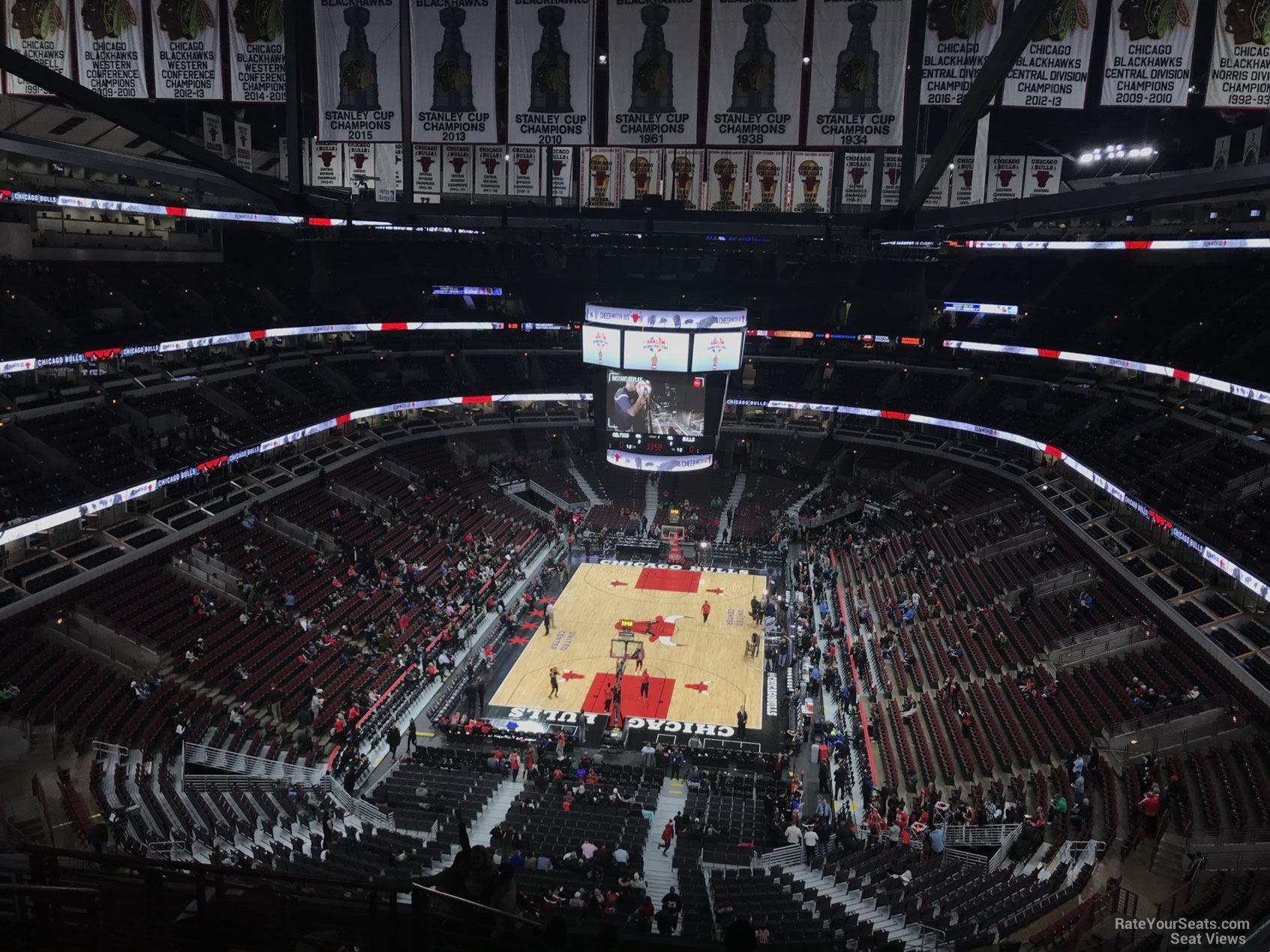 section 308, row 13 seat view  for basketball - united center