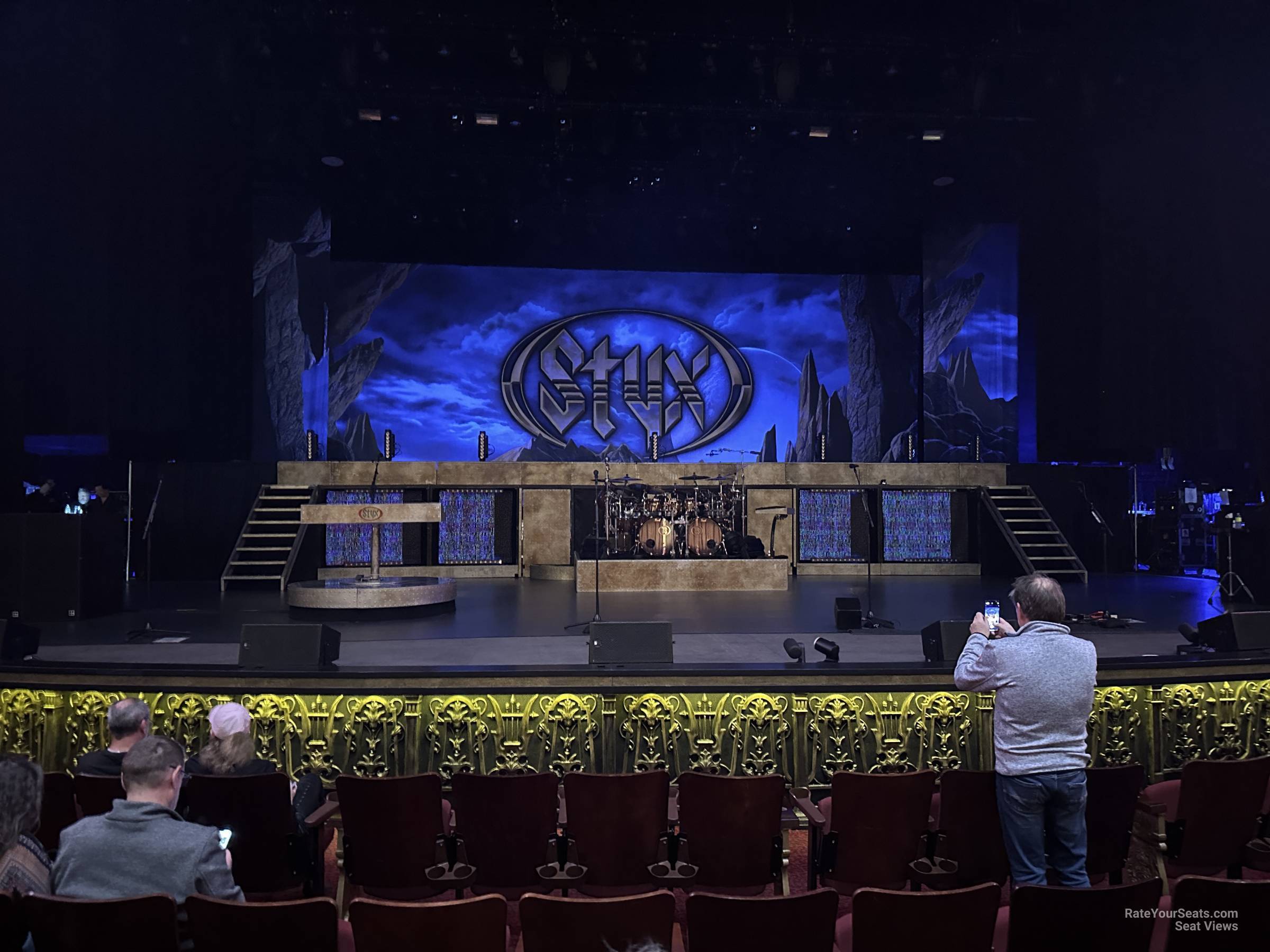 view from front orchestra row e seat view - venetian theatre at the venetian las vegas