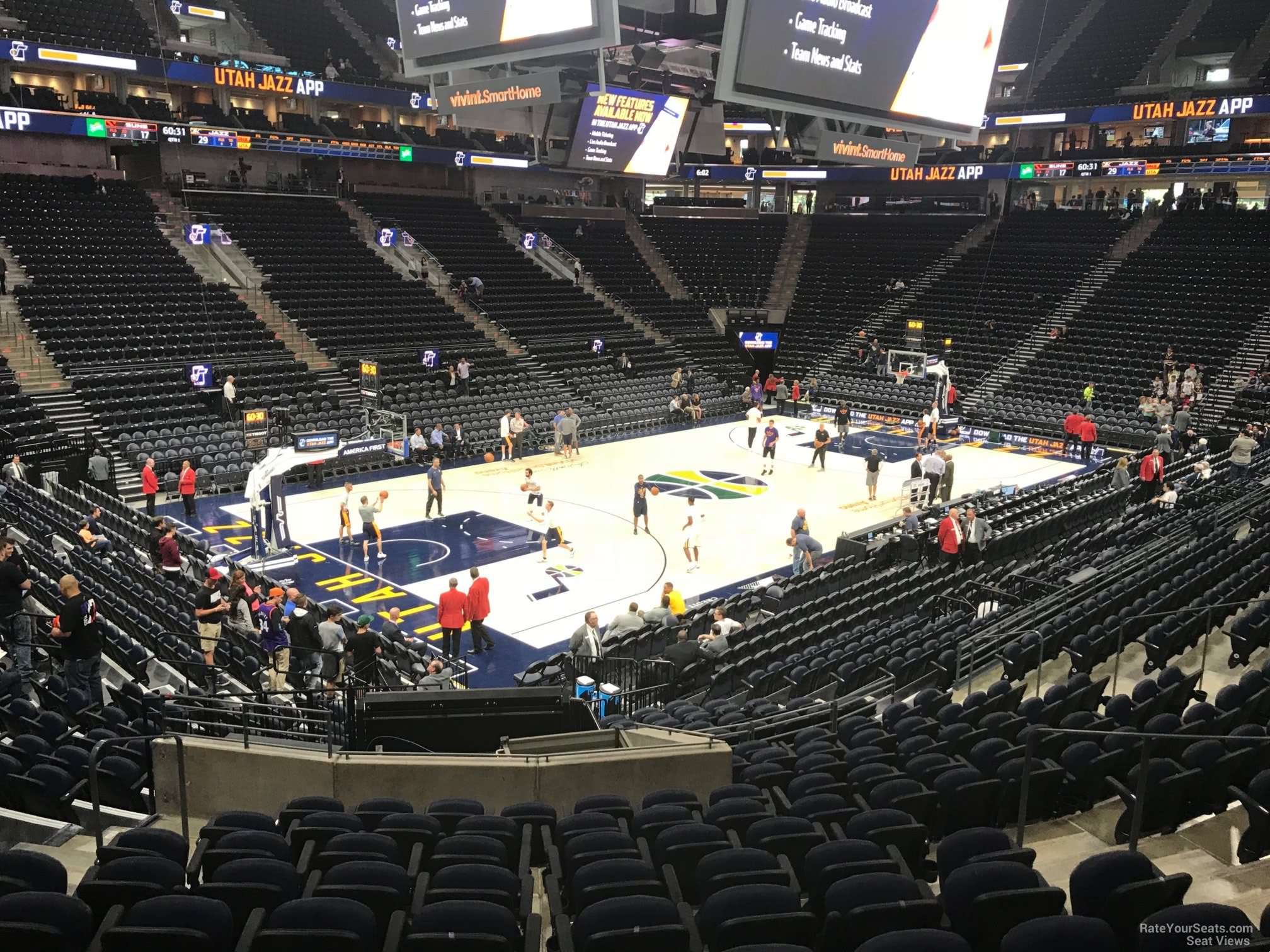 section 10, row 20 seat view  for basketball - delta center
