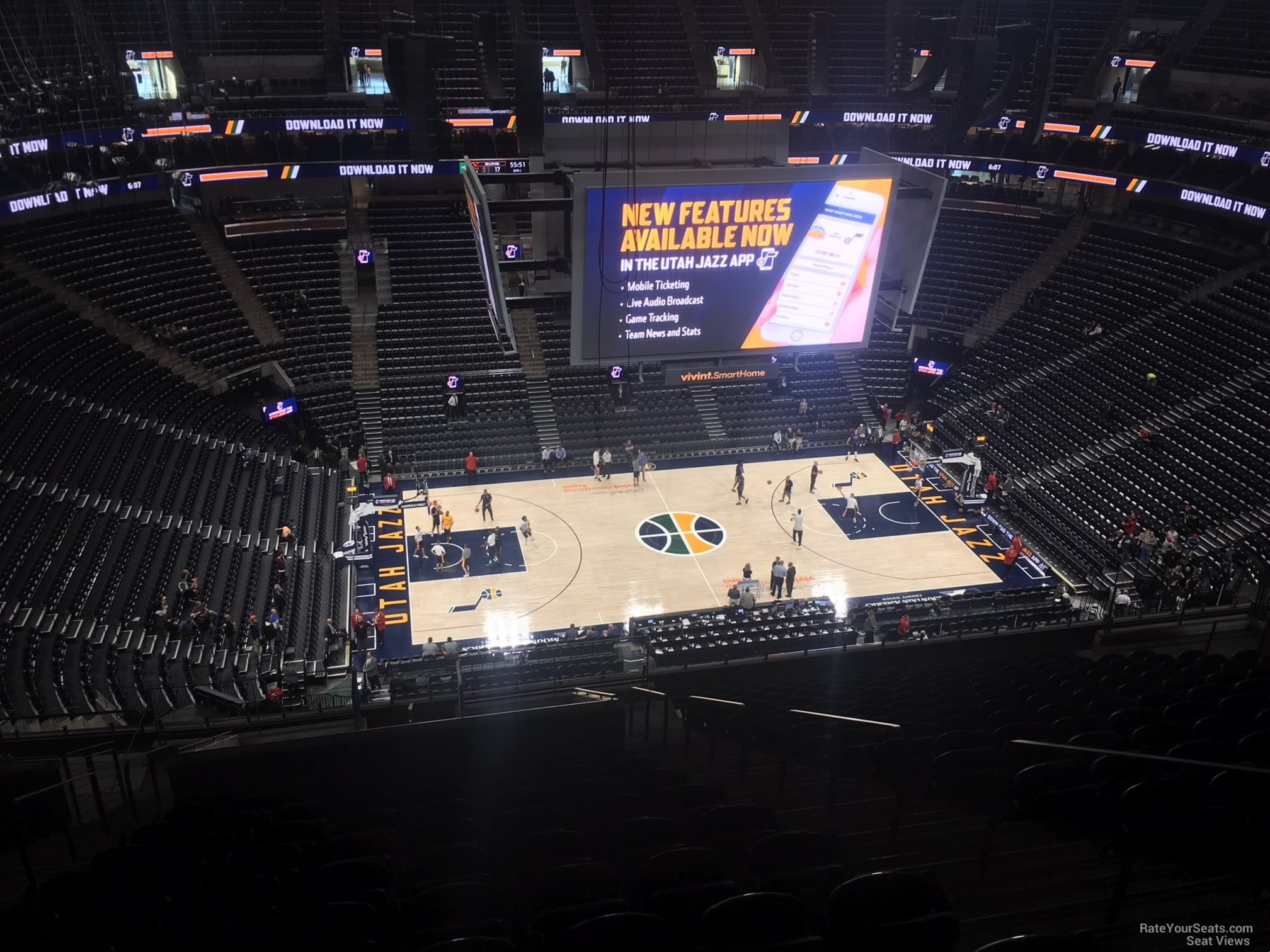 section 134, row 12 seat view  for basketball - delta center
