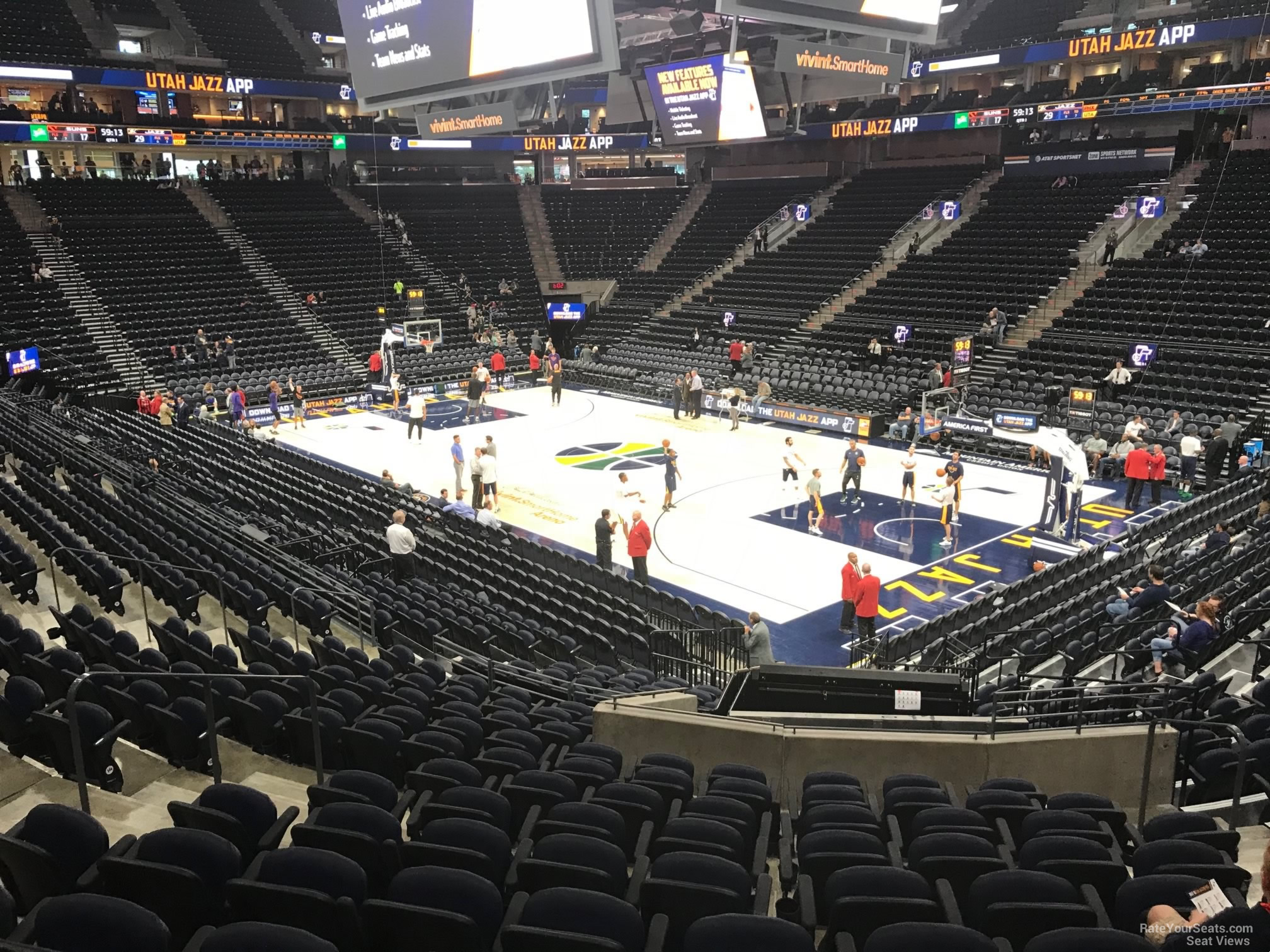 section 15, row 20 seat view  for basketball - delta center