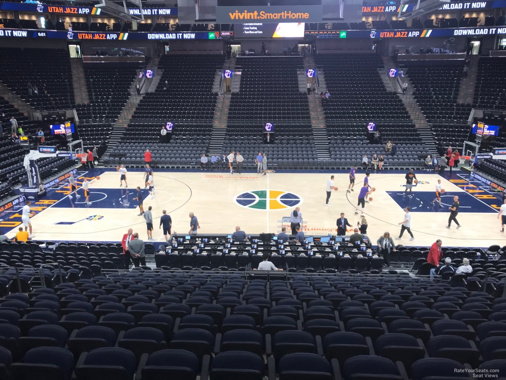 section 7, row 20 seat view  for basketball - delta center
