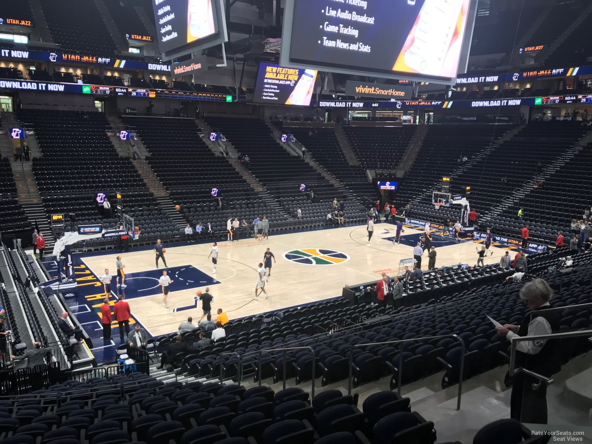 section 9, row 20 seat view  for basketball - delta center