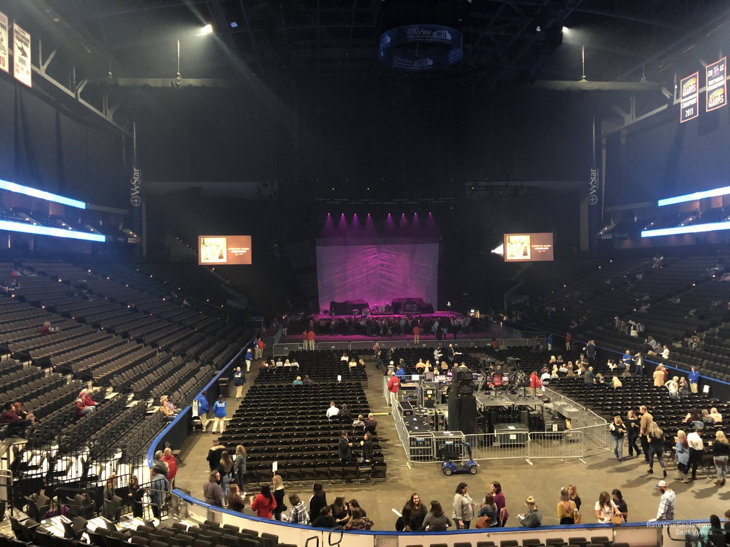 Vystar Veterans Memorial Arena Section 109 Concert Seating ...