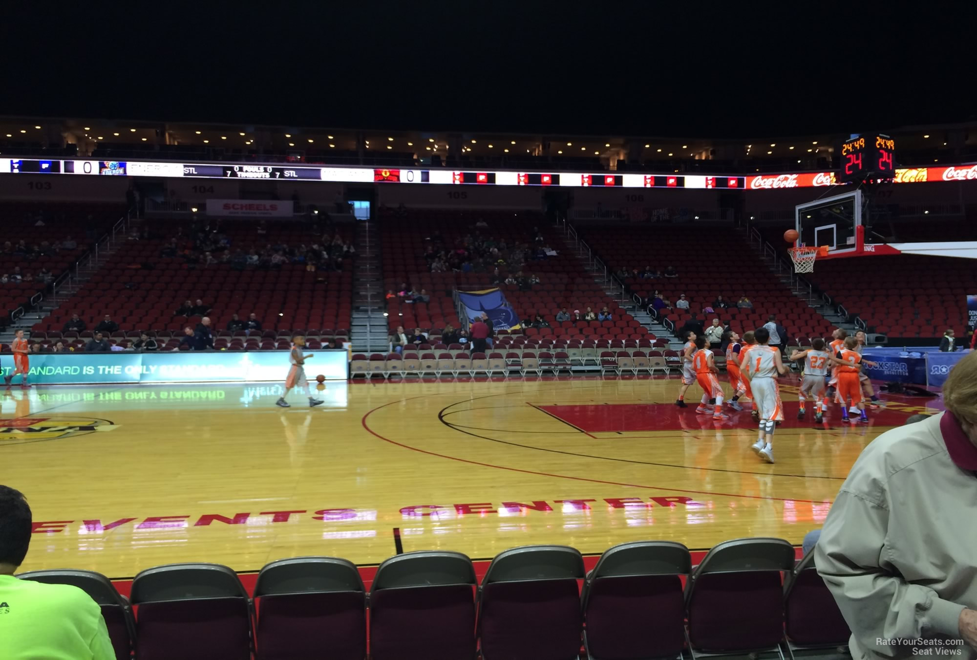 section 115, row a seat view  for basketball - wells fargo arena