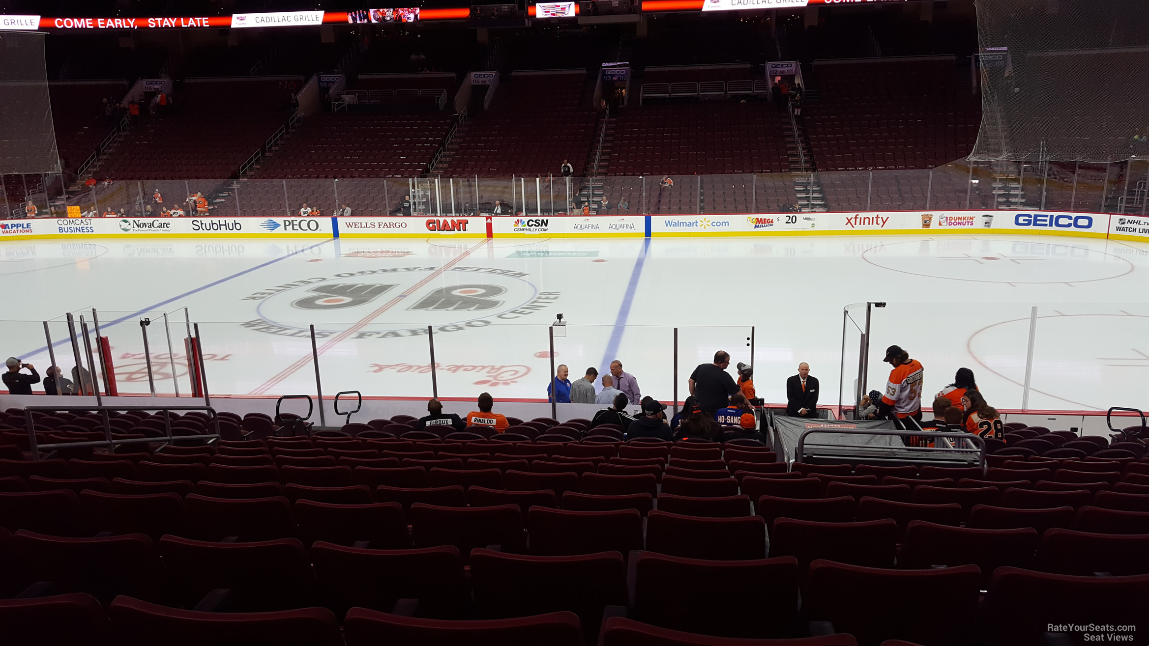 section 102, row 17 seat view  for hockey - wells fargo center