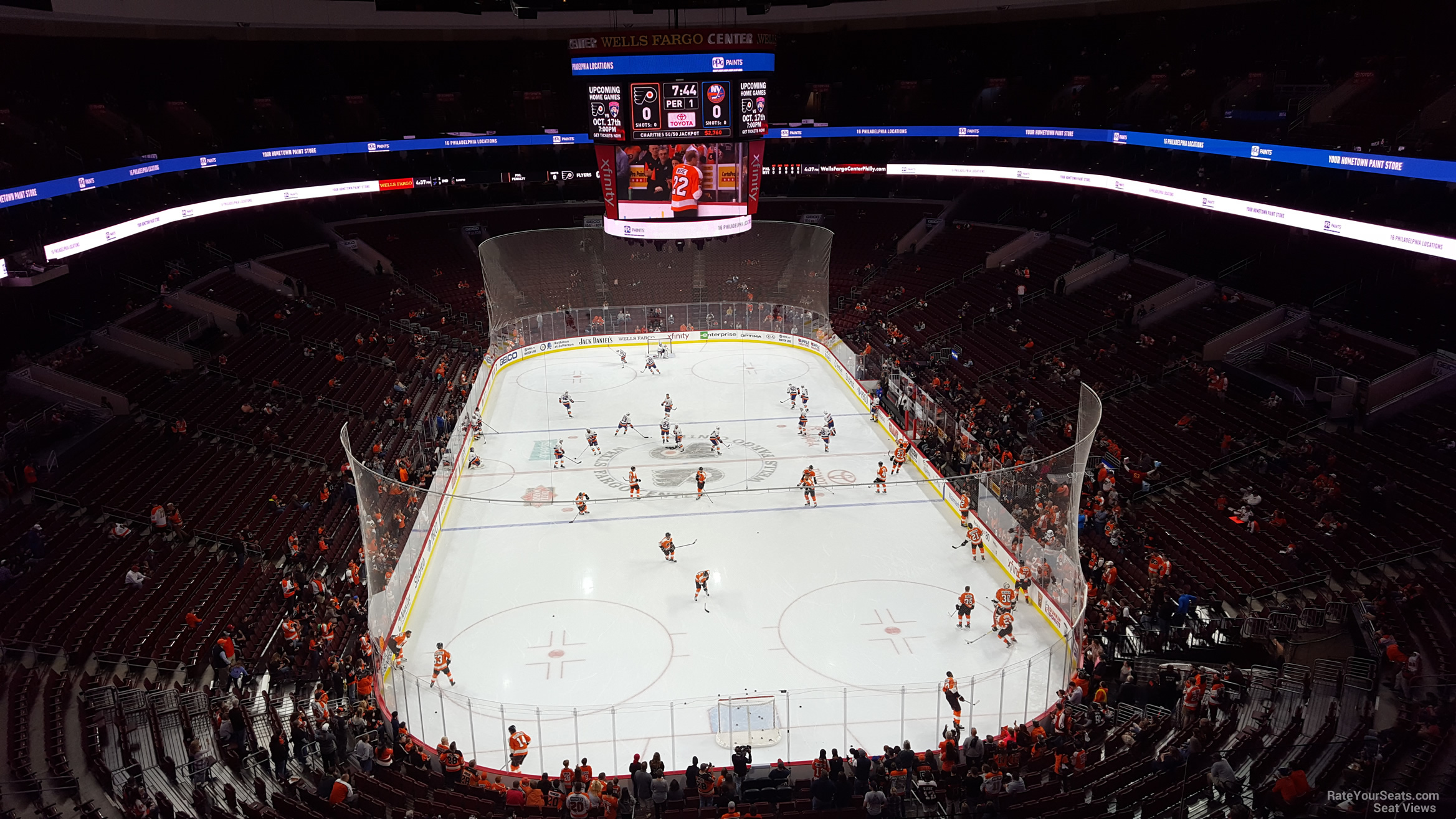 section 219, row 8 seat view  for hockey - wells fargo center