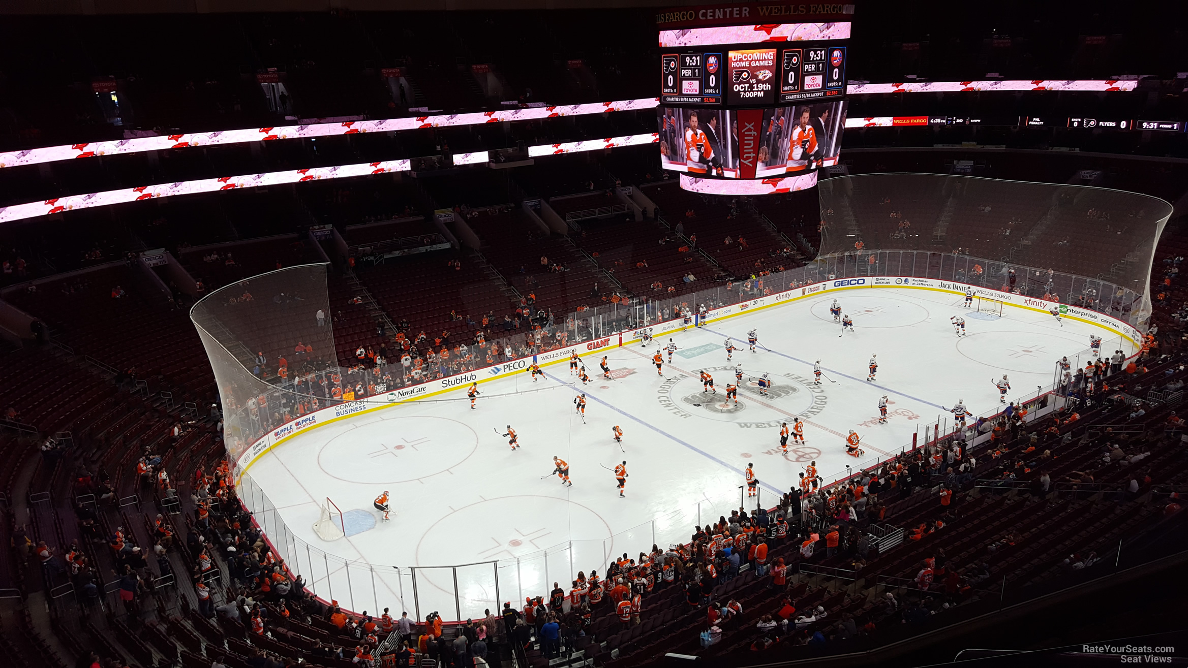 section 222, row 8 seat view  for hockey - wells fargo center