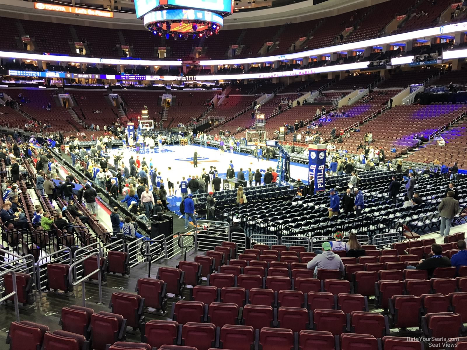 section 105, row 14 seat view  for basketball - wells fargo center