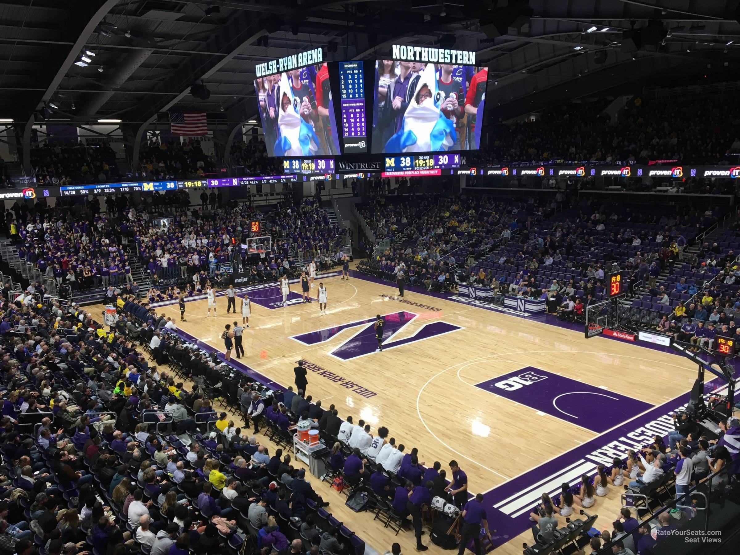 section 206, row 1 seat view  - welsh-ryan arena