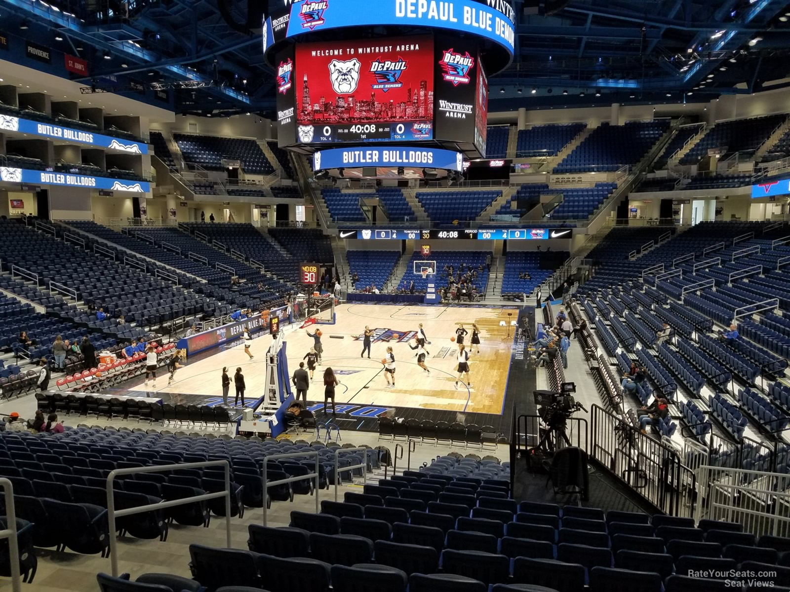 section 101, row p seat view  for basketball - wintrust arena