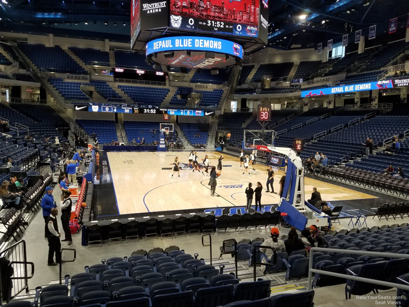 section 103, row f seat view  for basketball - wintrust arena