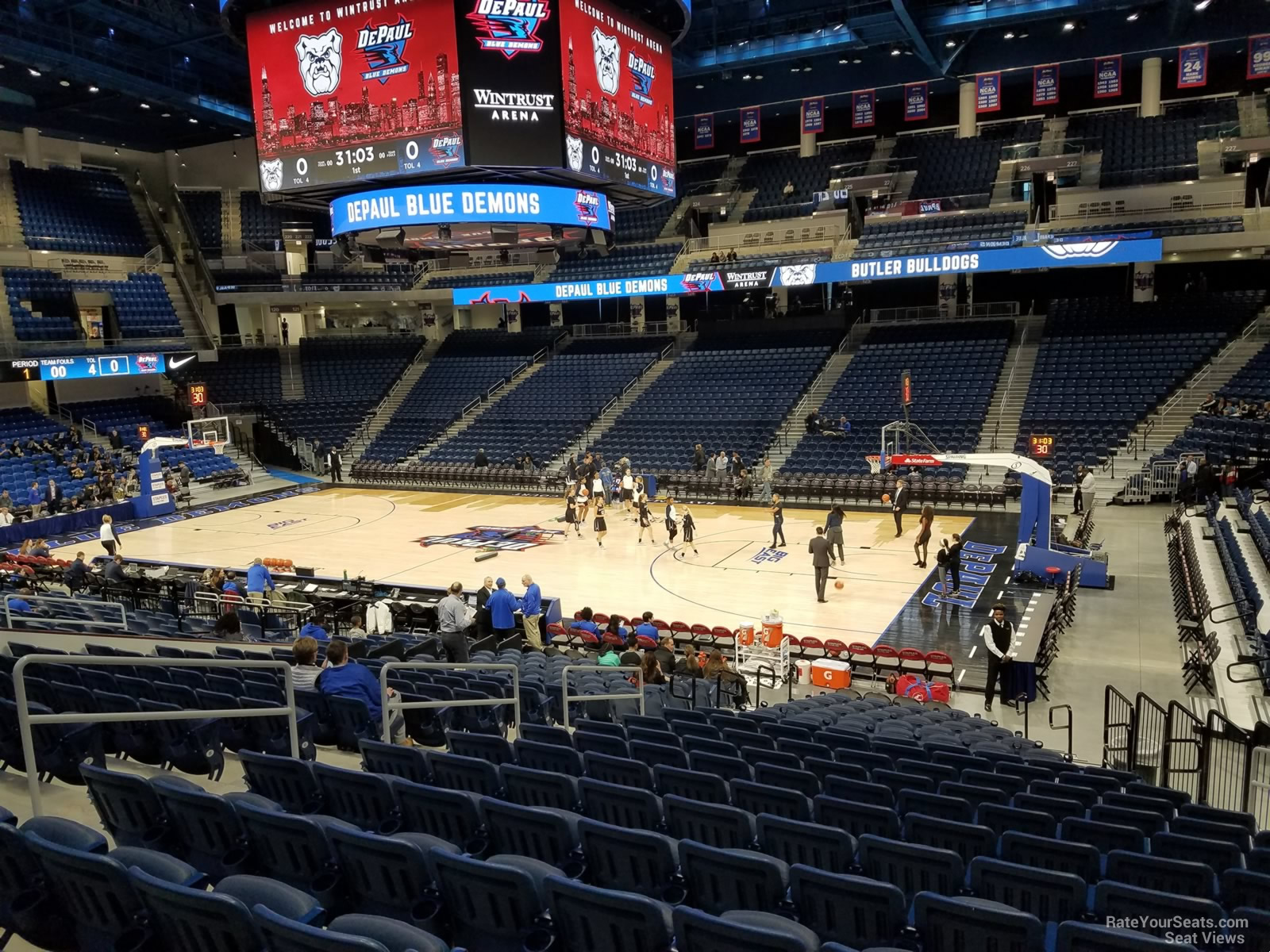 section 106, row p seat view  for basketball - wintrust arena