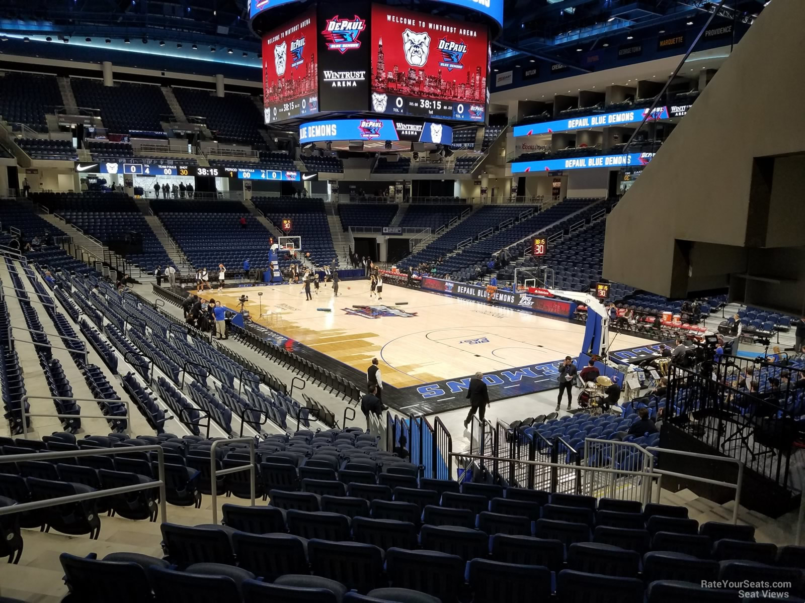 section 120, row p seat view  for basketball - wintrust arena