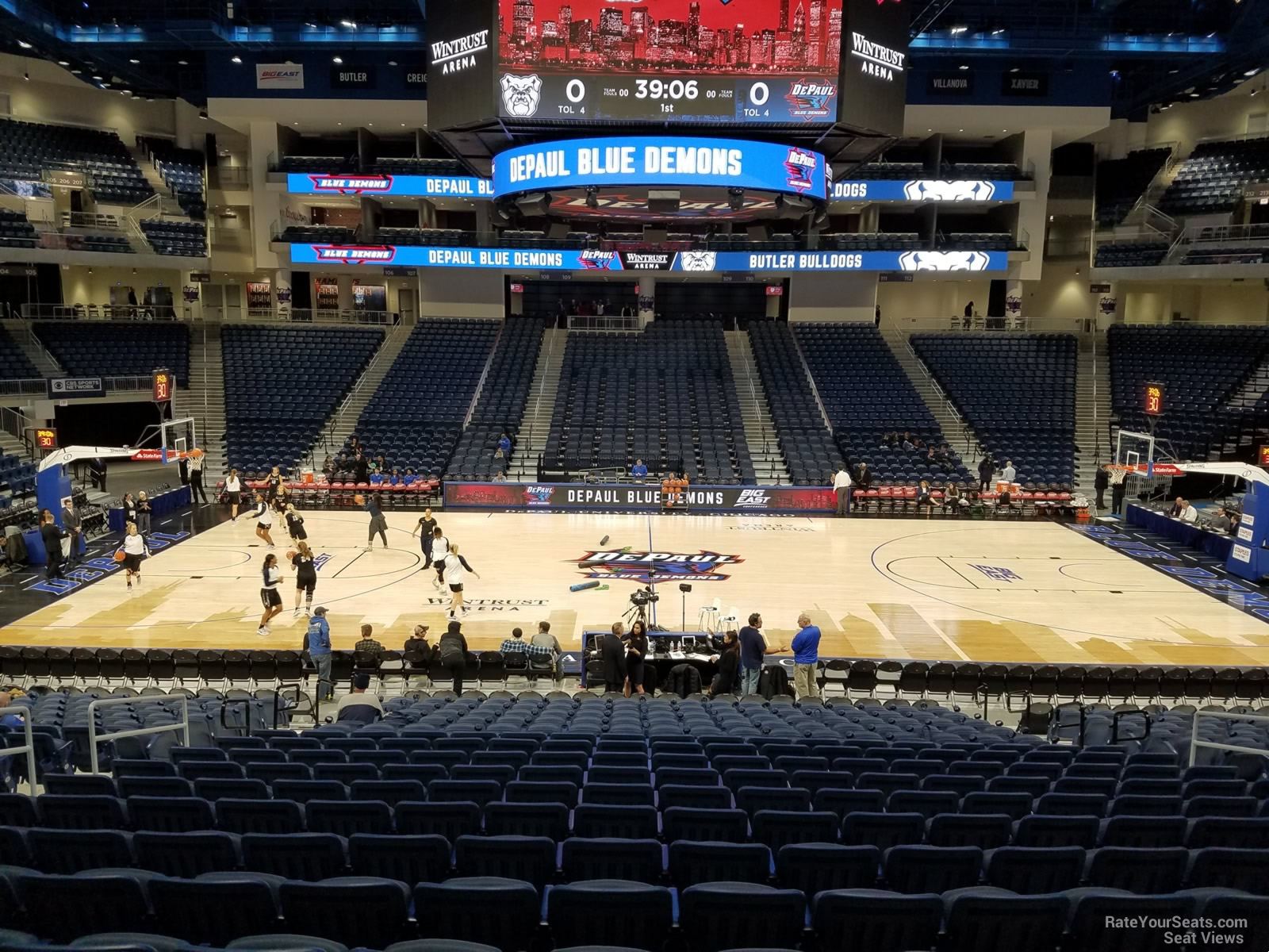 section 124, row p seat view  for basketball - wintrust arena