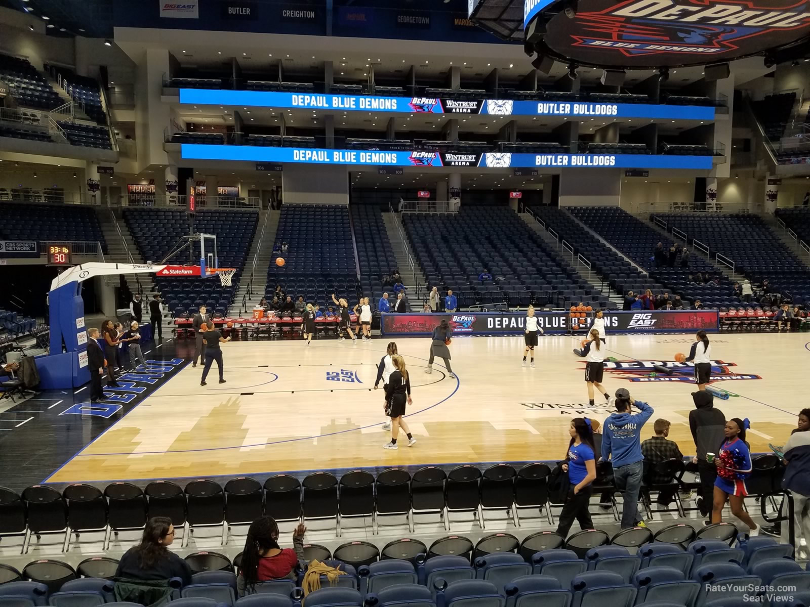 section 125, row ff seat view  for basketball - wintrust arena