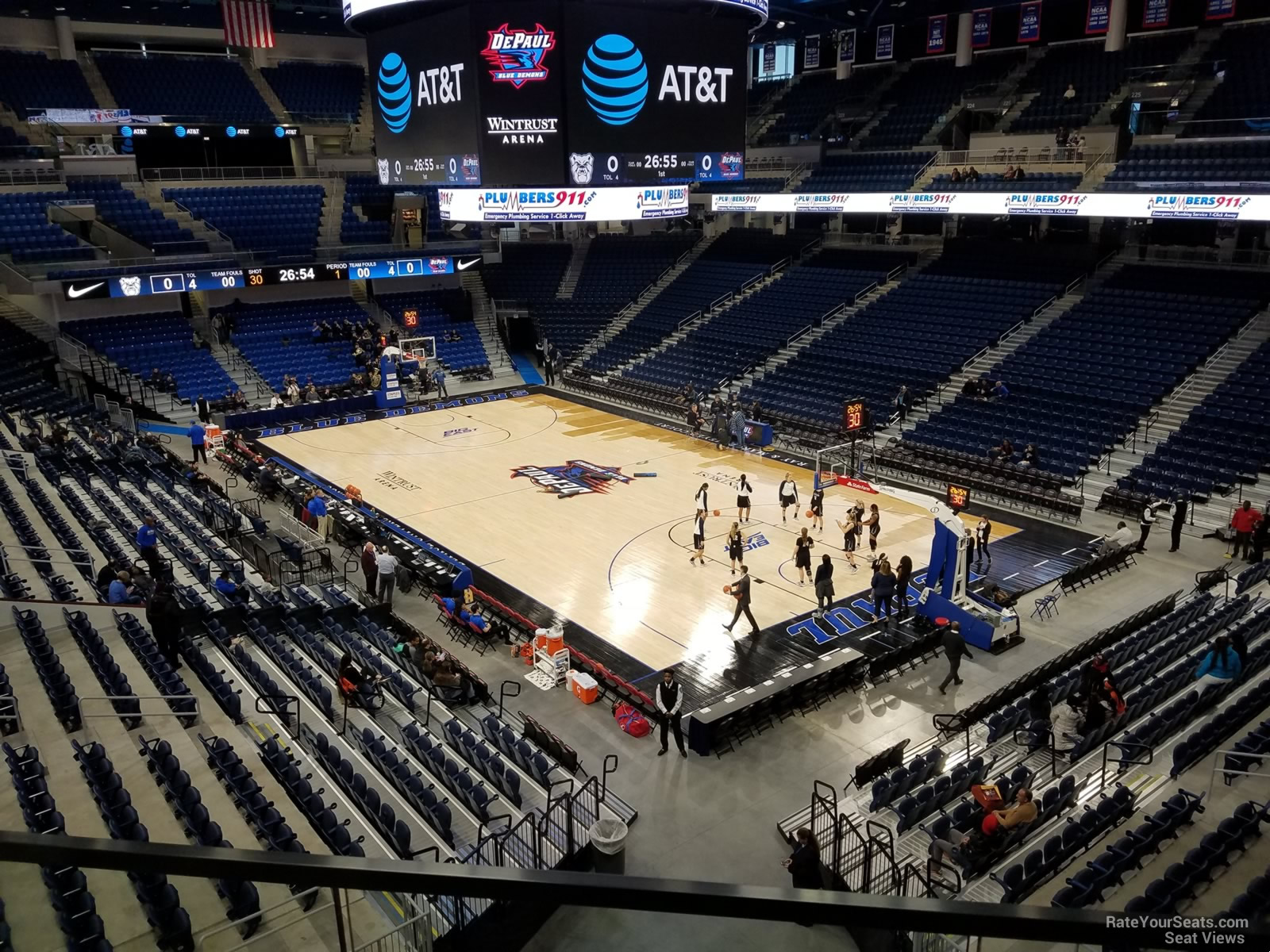 section 205, row b seat view  for basketball - wintrust arena
