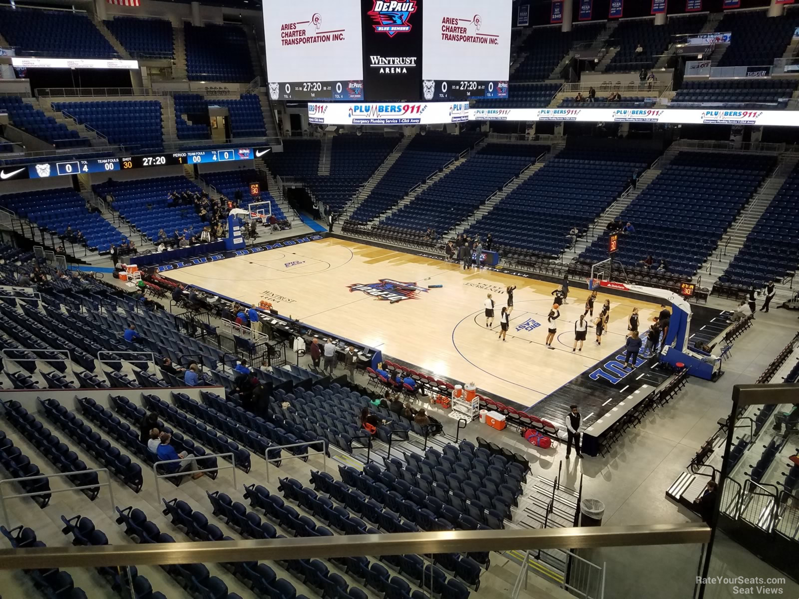 section 207, row b seat view  for basketball - wintrust arena