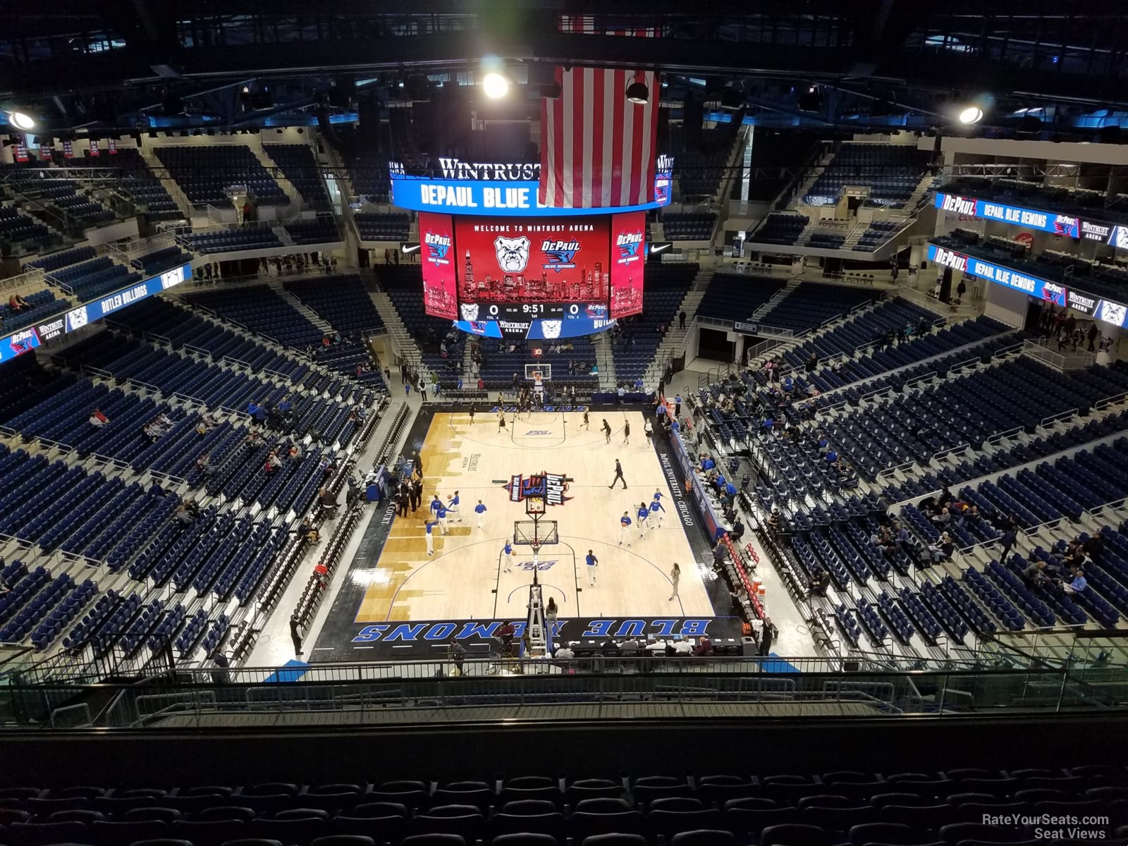 section 217, row l seat view  for basketball - wintrust arena