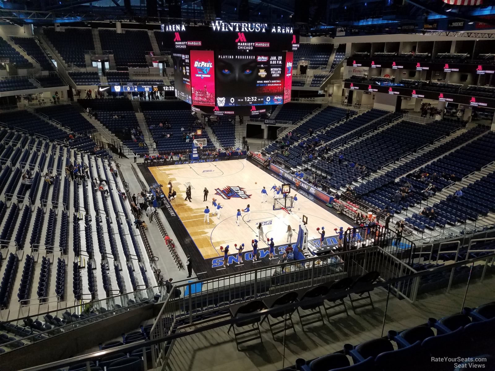 section 219, row e seat view  for basketball - wintrust arena