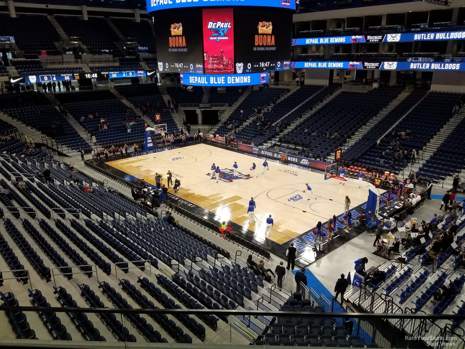 section 222, row c seat view  for basketball - wintrust arena