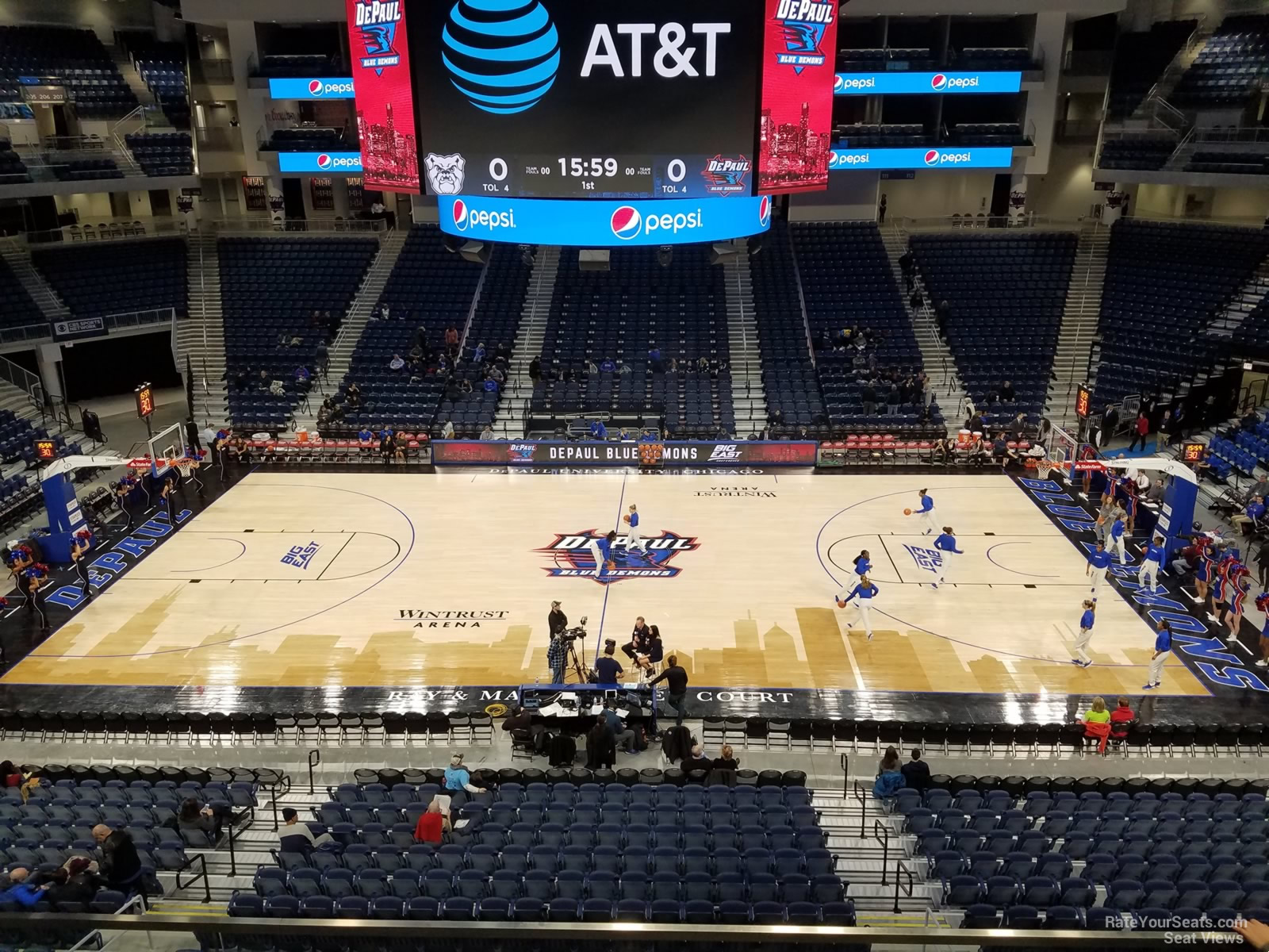 section 225, row c seat view  for basketball - wintrust arena