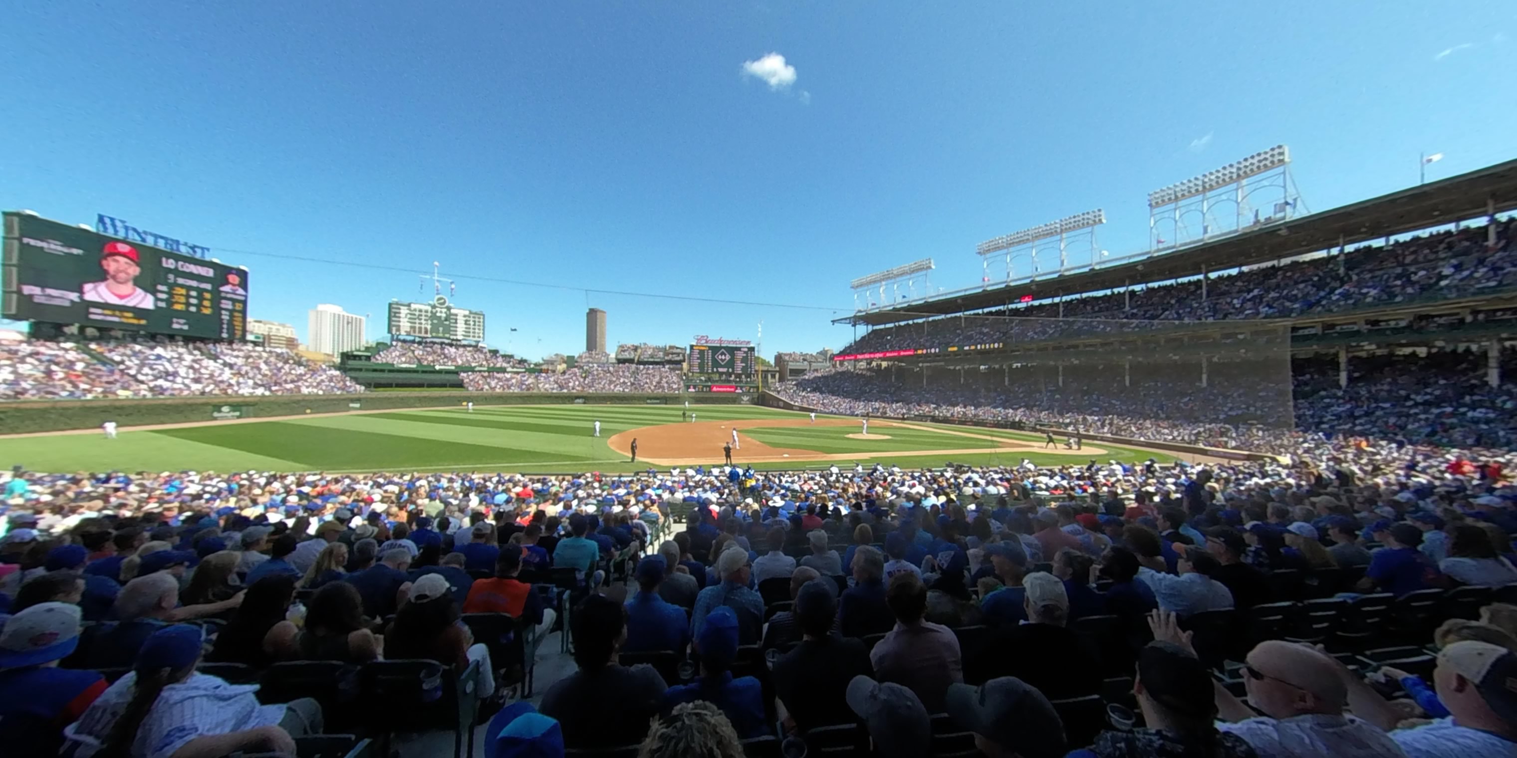 section 109 panoramic seat view  for baseball - wrigley field