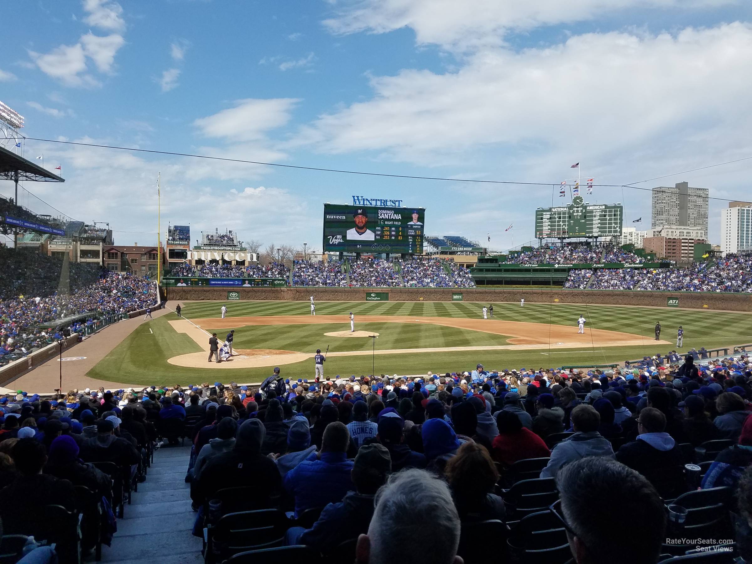 section 120, row 15 seat view  for baseball - wrigley field