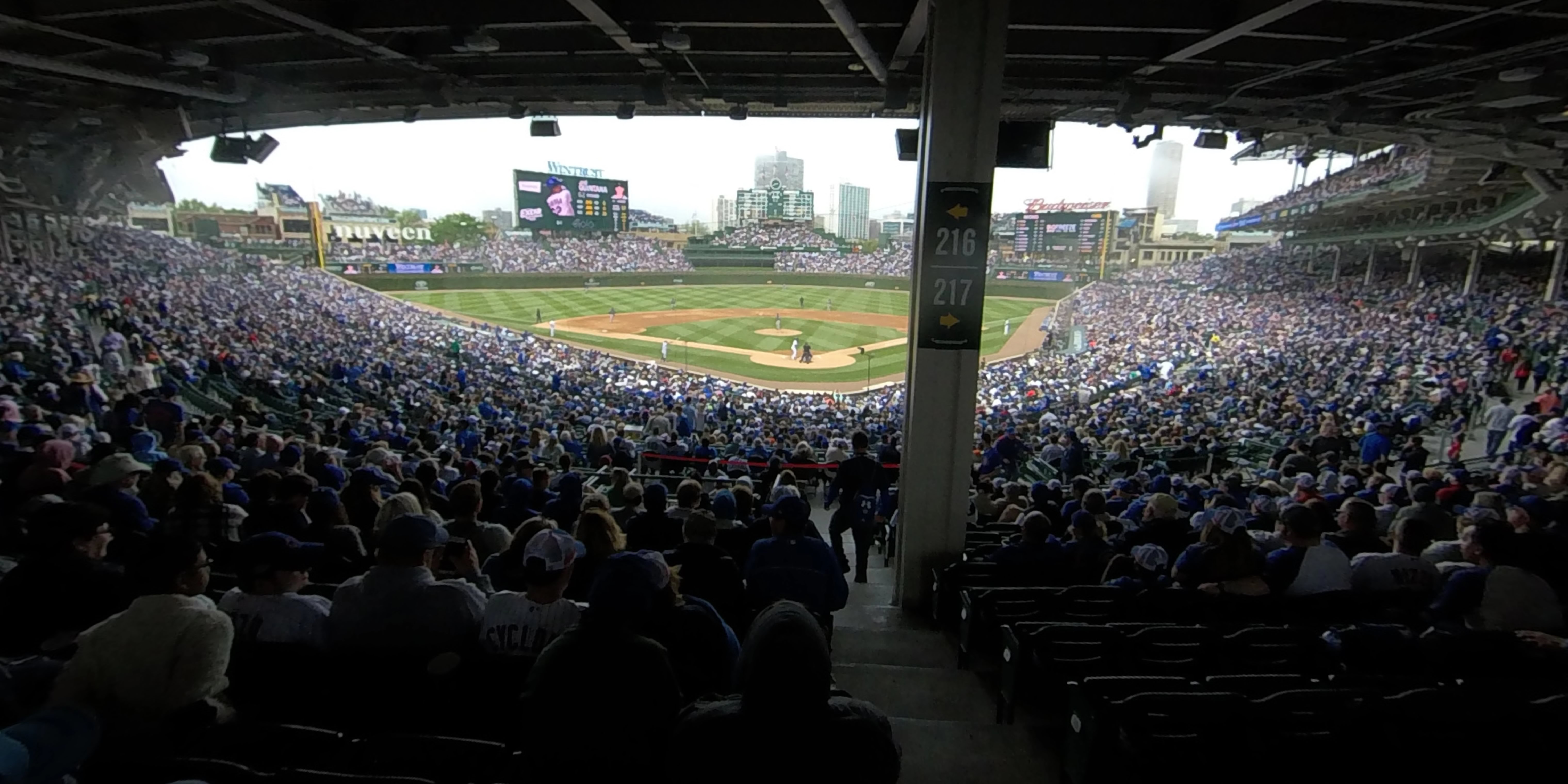 section 216 panoramic seat view  for baseball - wrigley field
