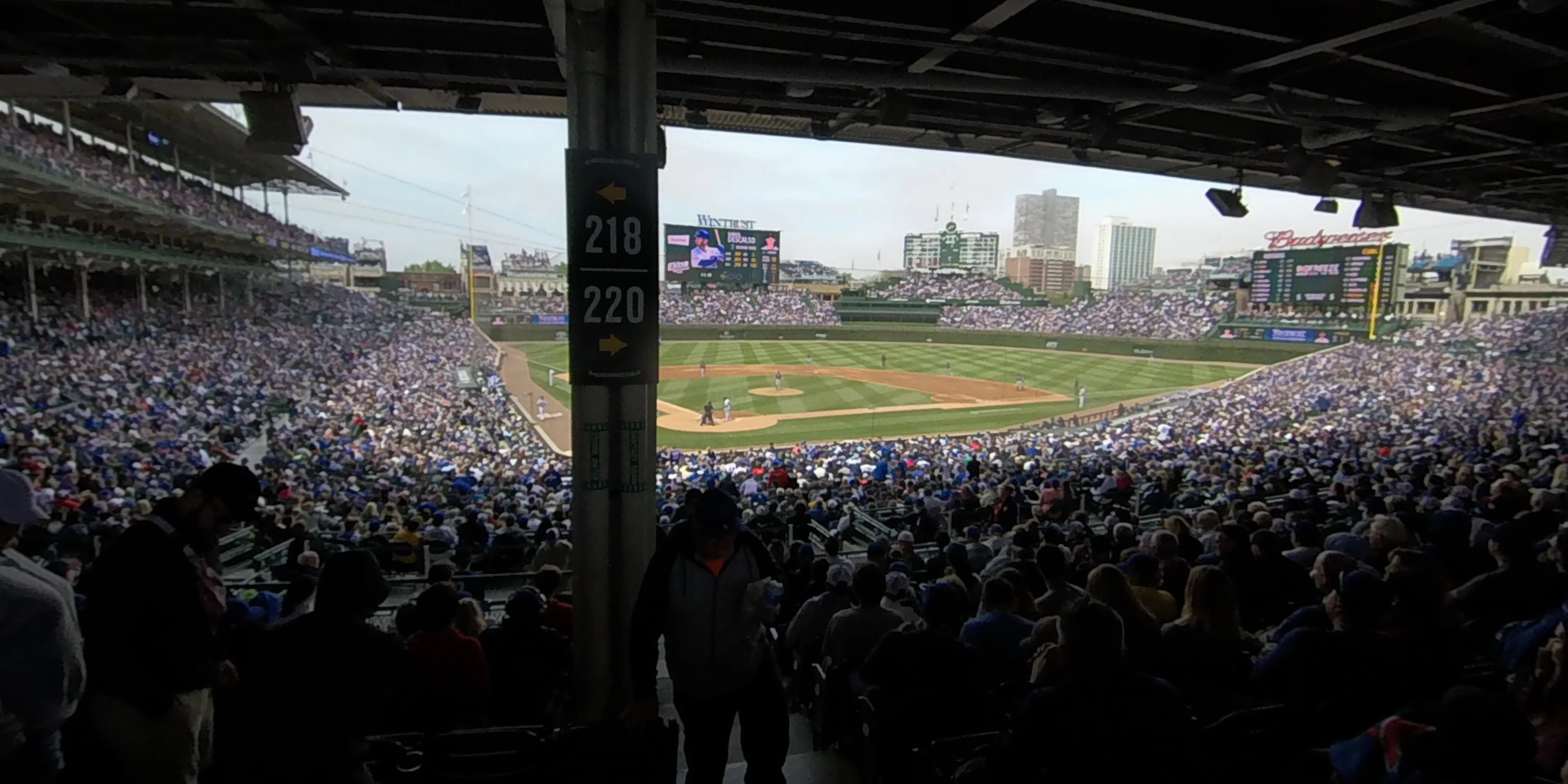 section 218 panoramic seat view  for baseball - wrigley field