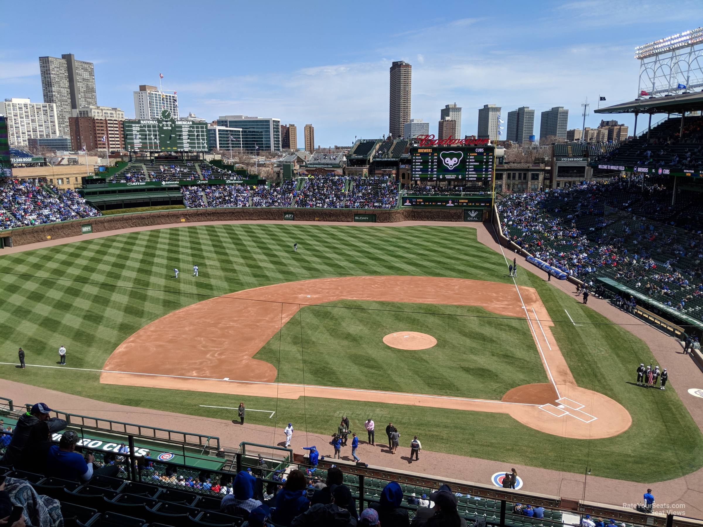 section 313, row 9 seat view for baseball - wrigley field