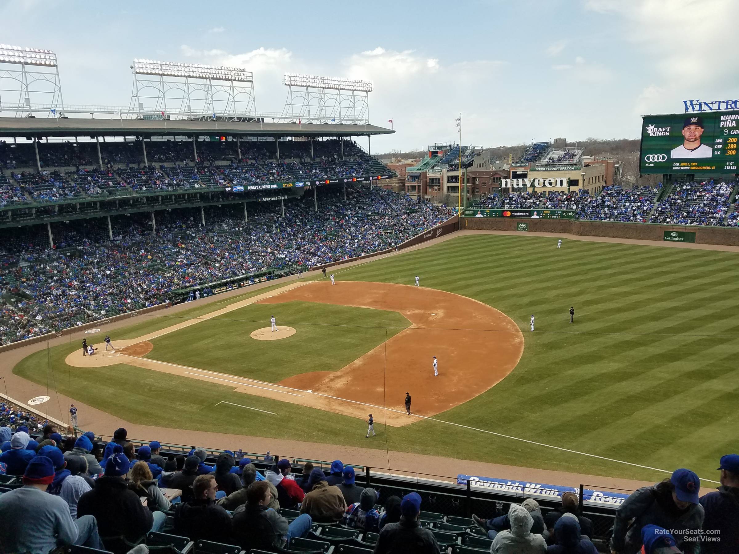 section 328, row 10 seat view  for baseball - wrigley field