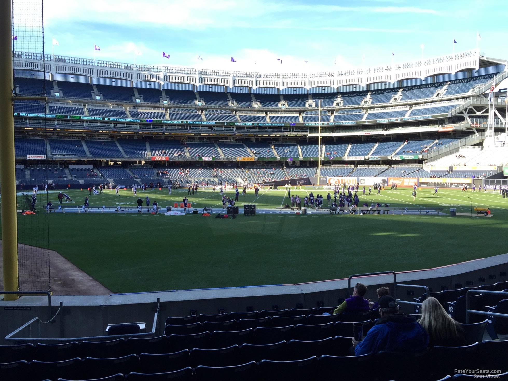 section 107, row 10 seat view  for football - yankee stadium