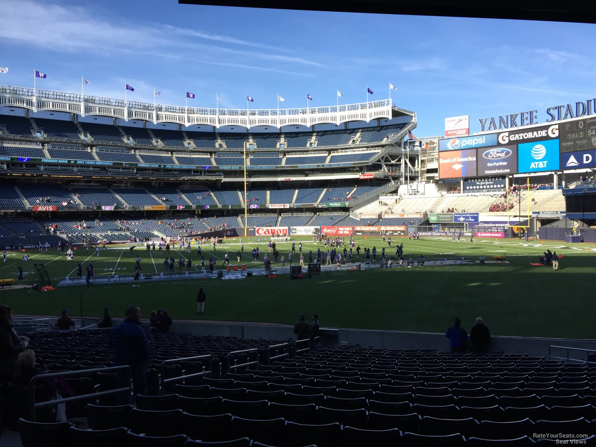 section 109, row 22 seat view  for football - yankee stadium