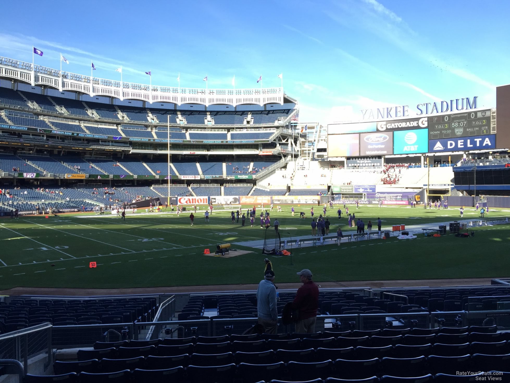 section 113, row 10 seat view  for football - yankee stadium