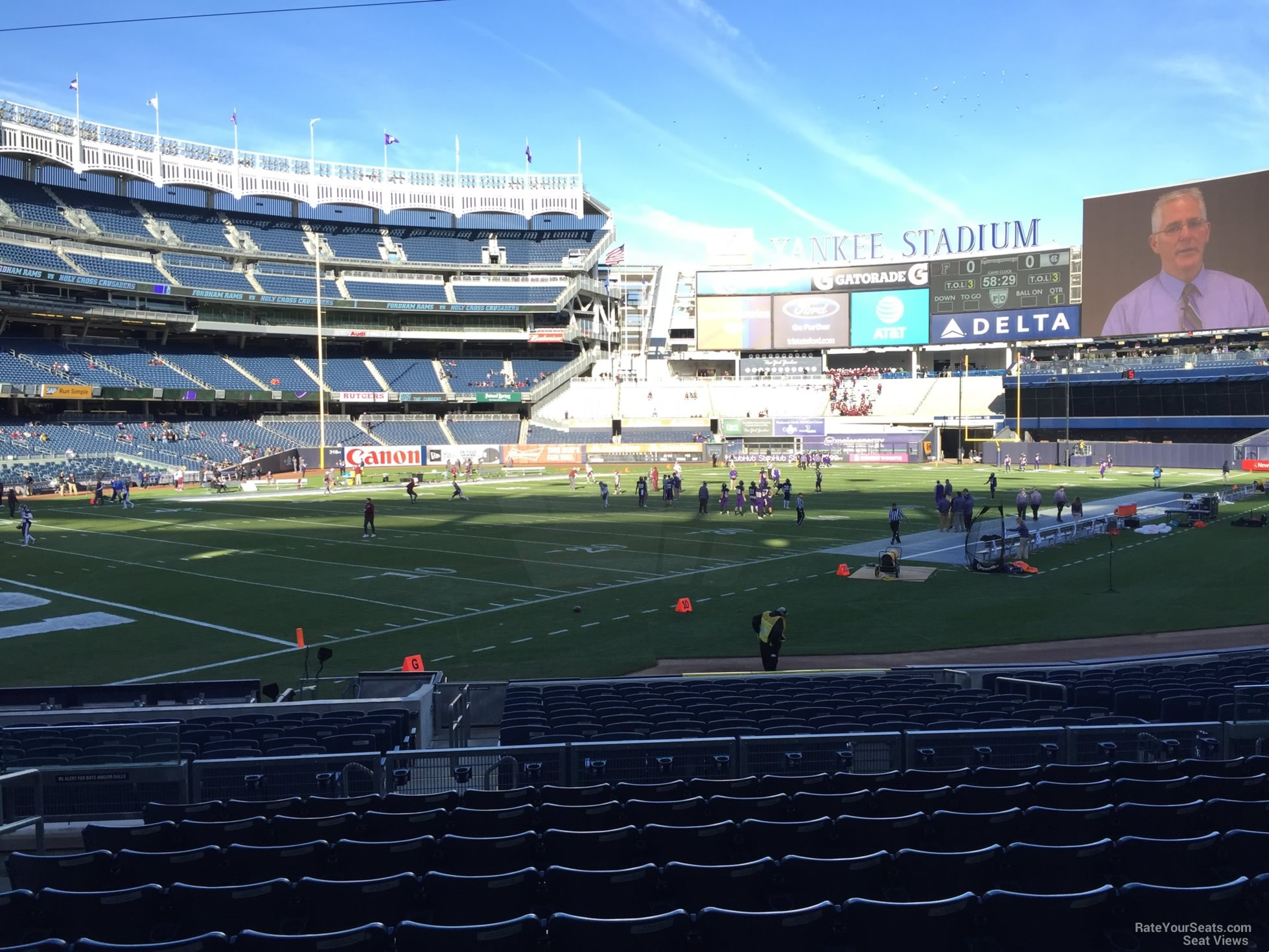 section 114b, row 10 seat view  for football - yankee stadium