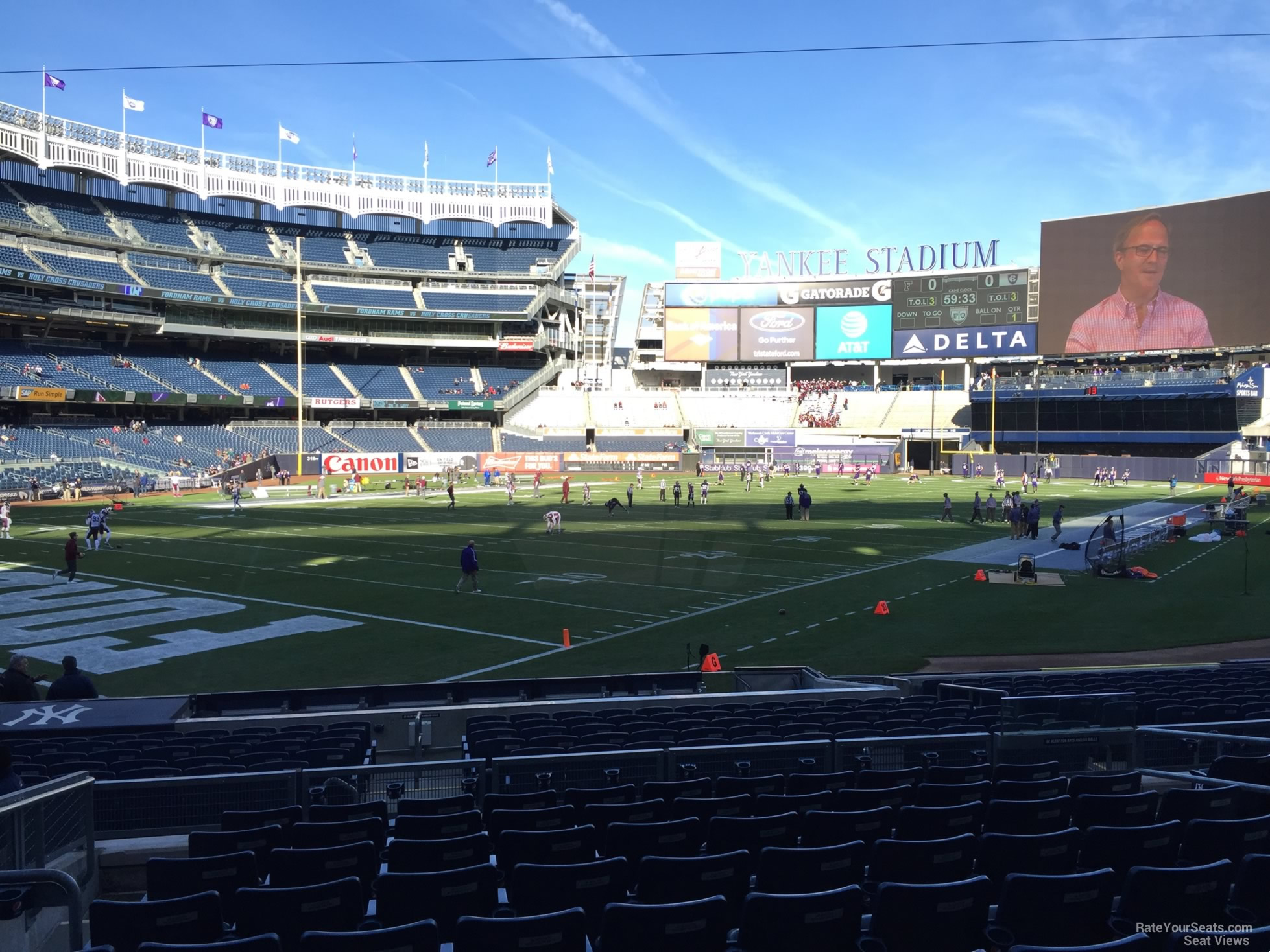 section 115, row 10 seat view  for football - yankee stadium