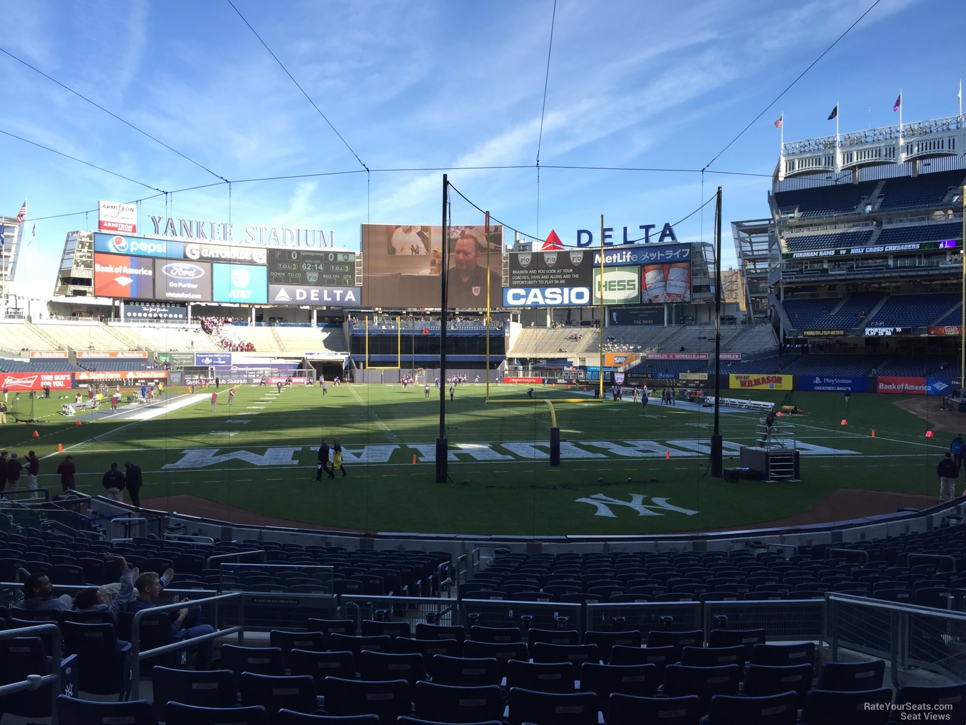 section 120b, row 10 seat view  for football - yankee stadium