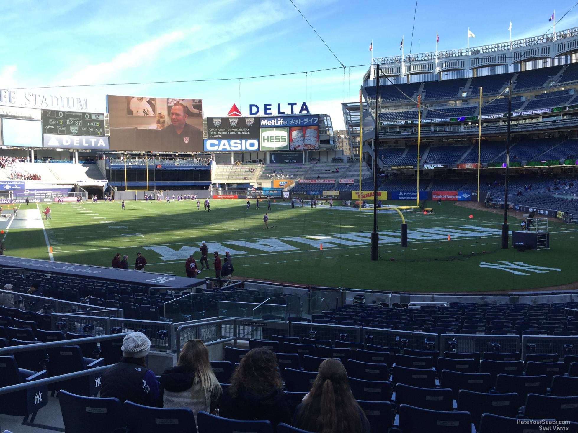 section 121b, row 10 seat view  for football - yankee stadium
