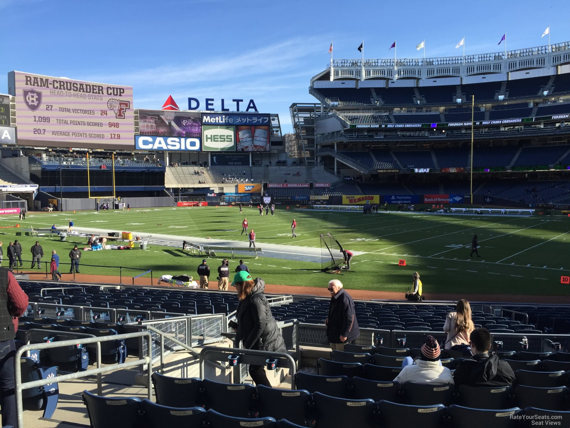 section 127a, row 10 seat view  for football - yankee stadium