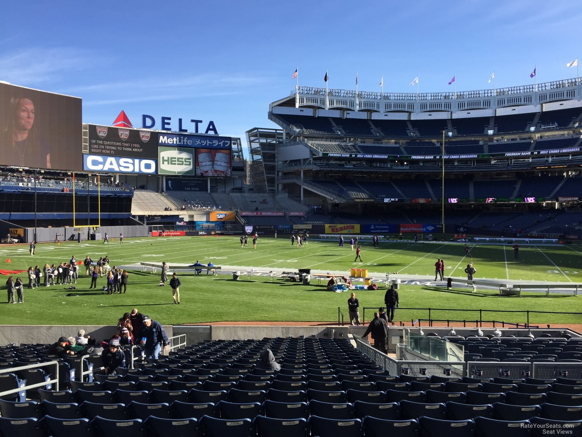 section 129, row 22 seat view  for football - yankee stadium
