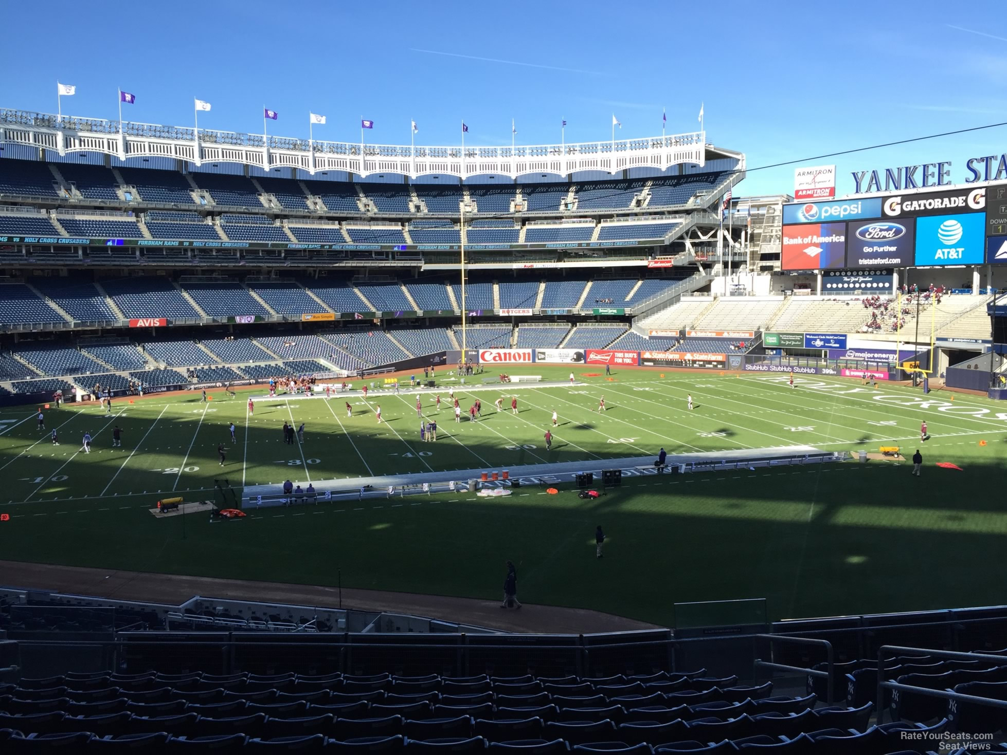 section 210, row 12 seat view  for football - yankee stadium