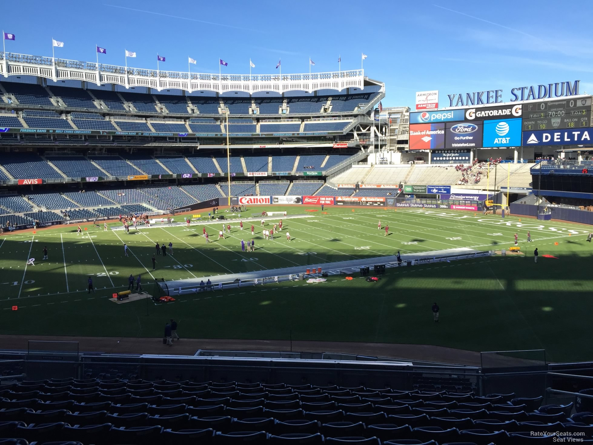 section 211, row 12 seat view  for football - yankee stadium