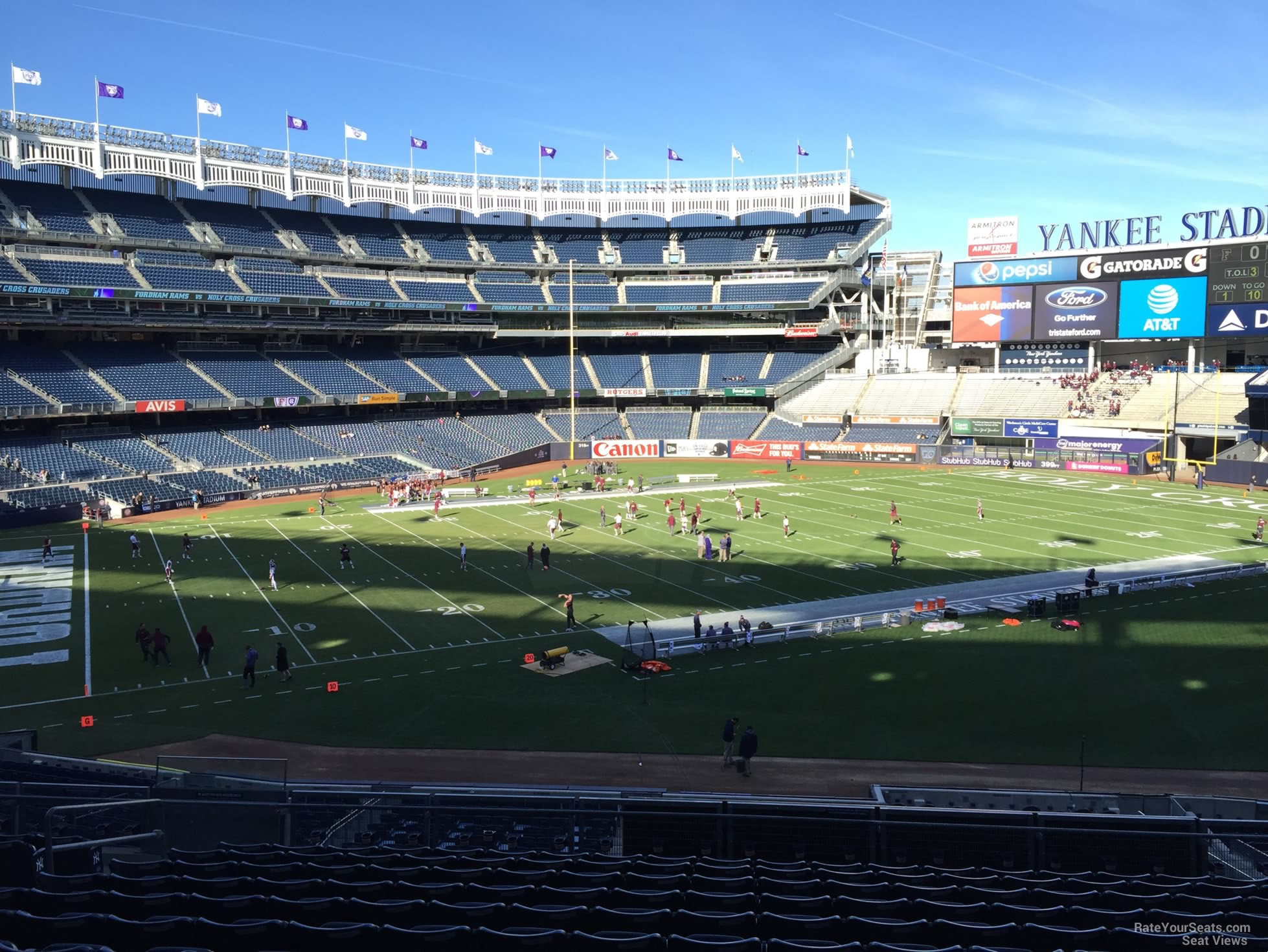 section 212, row 12 seat view  for football - yankee stadium