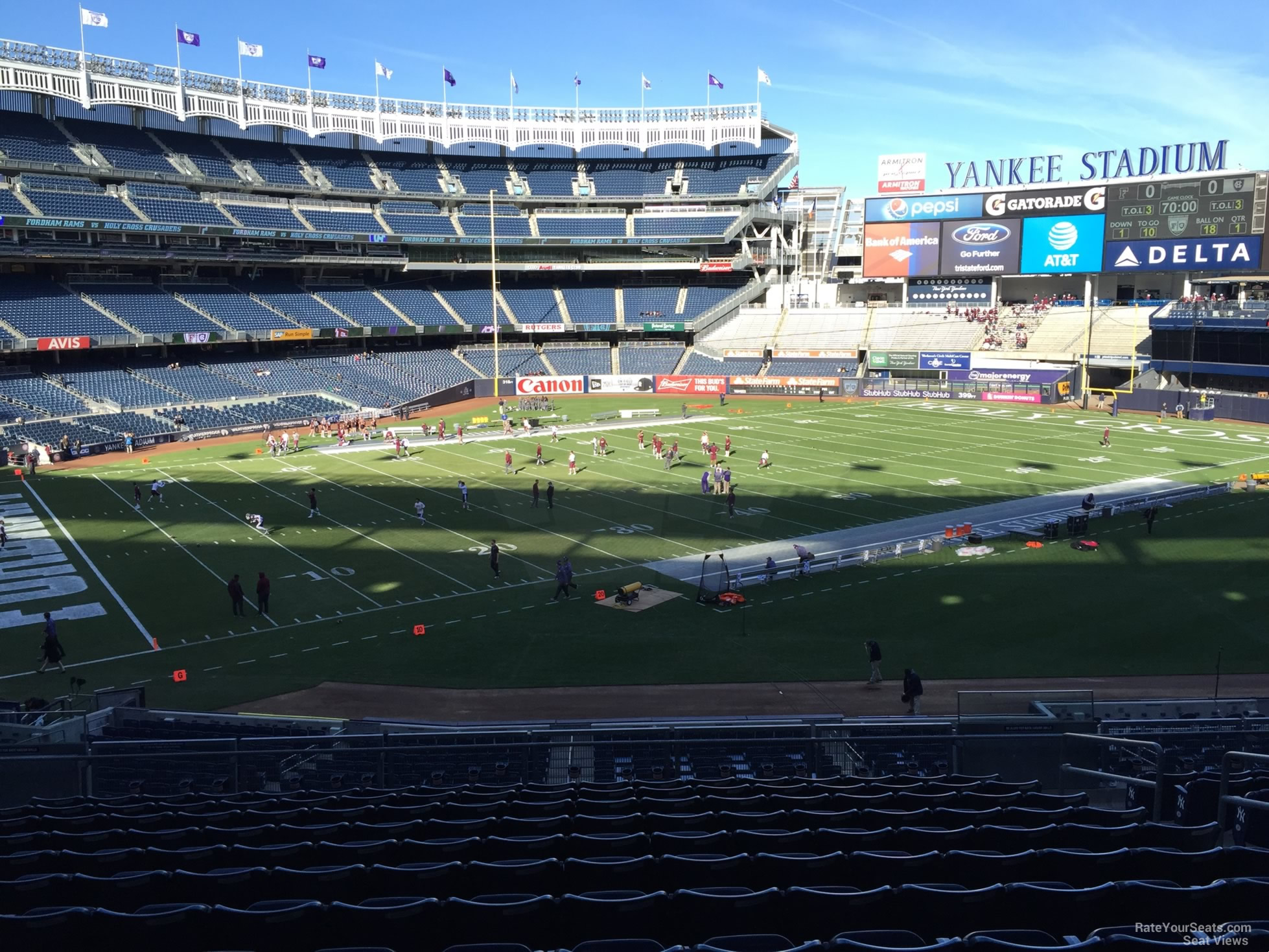 section 213, row 12 seat view  for football - yankee stadium
