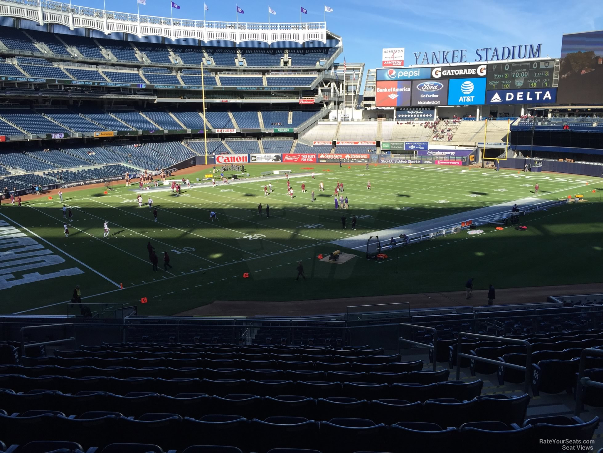 section 214a, row 12 seat view  for football - yankee stadium