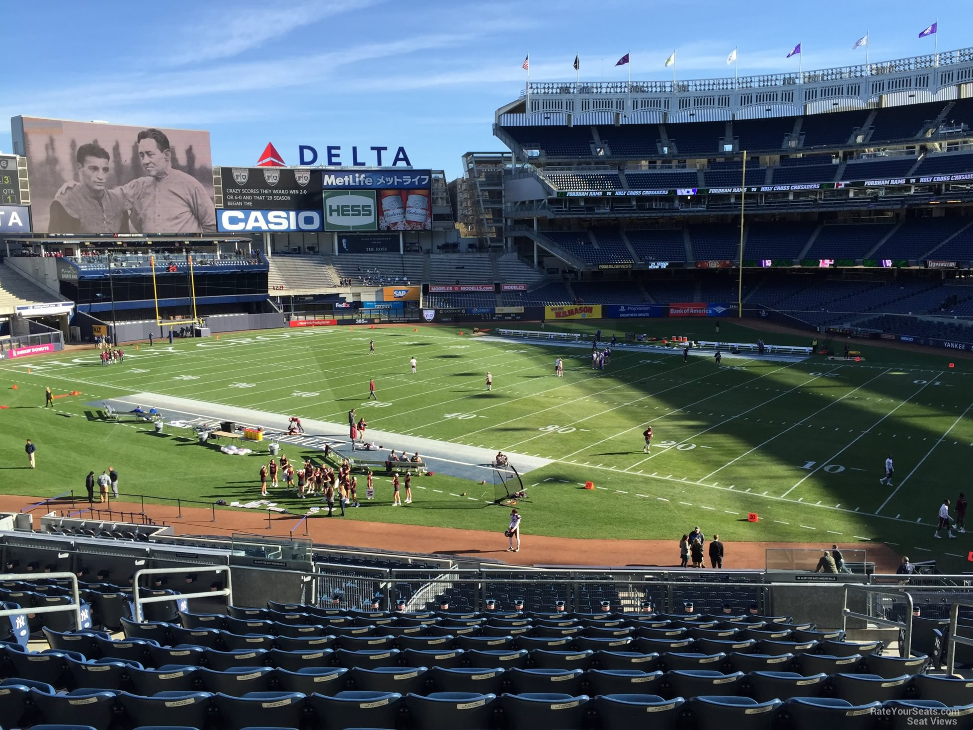 section 227a, row 12 seat view  for football - yankee stadium