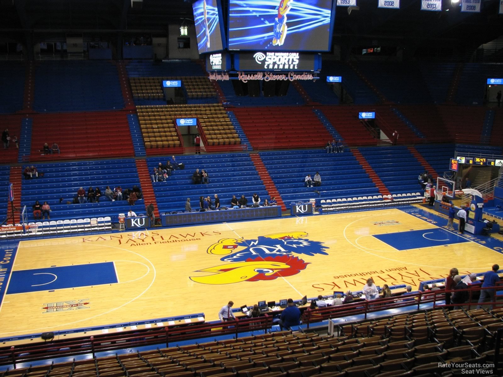 section 7, row 18 seat view  - allen fieldhouse
